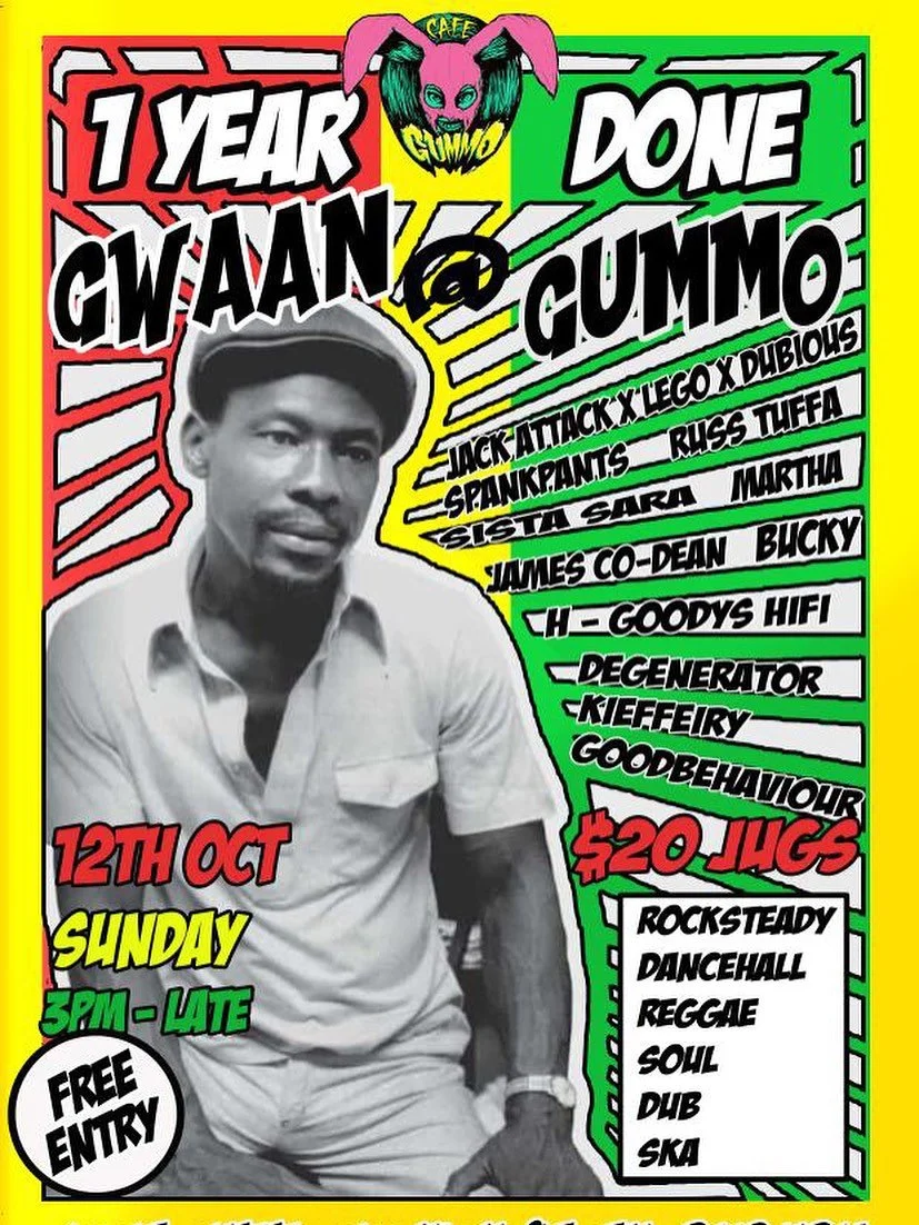 COME CELEBRATE ONE WHOLE YEAR OF GWAAN@GUMMO THIS SUNDAY!!. We&rsquo;ll be having some of our favourite guests from the past year returning as well as cheap beer and (as always) great people  Hosted by our very favourite @dubntings @lego_selector