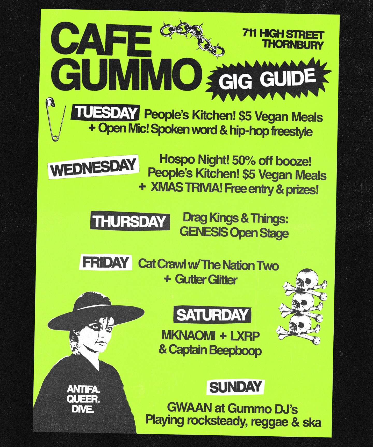 THIS WEEK AT GUMMO!

TUES - @tteotv.gig last open mic for the year! Come on down tonight, free entry, raffle &amp; $5 vegan feeds!

WED - Xmas Trivia hosted by @smooth91.5 with prizes! Plus hospo night, $6 pints!

THURS - @genesis.drag are back with 