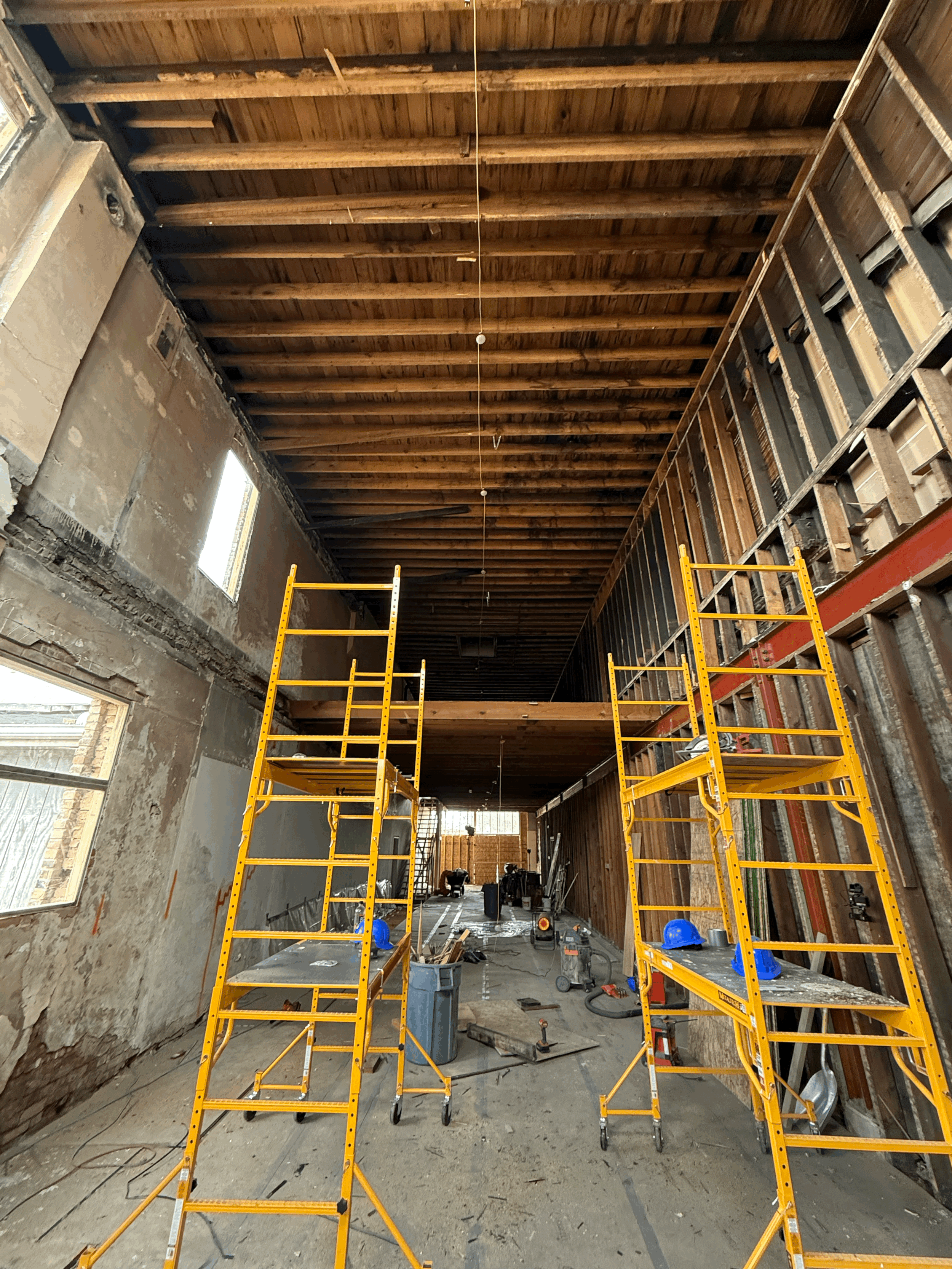 Interior (rebuilding second floor -- during renovation)