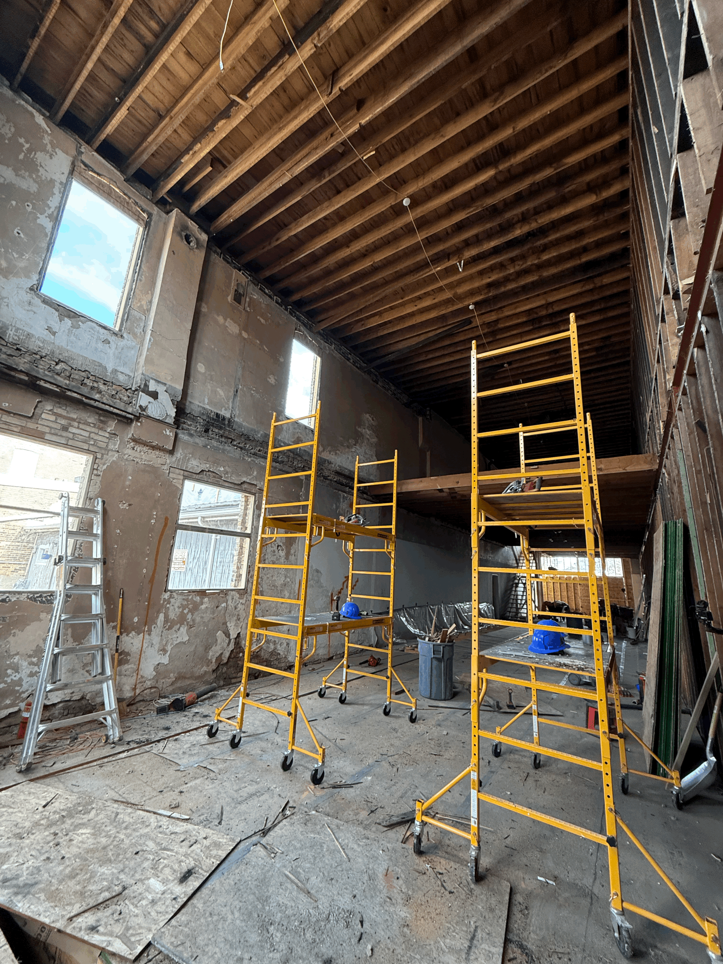 Interior (during renovation -- rebuilding second floor)