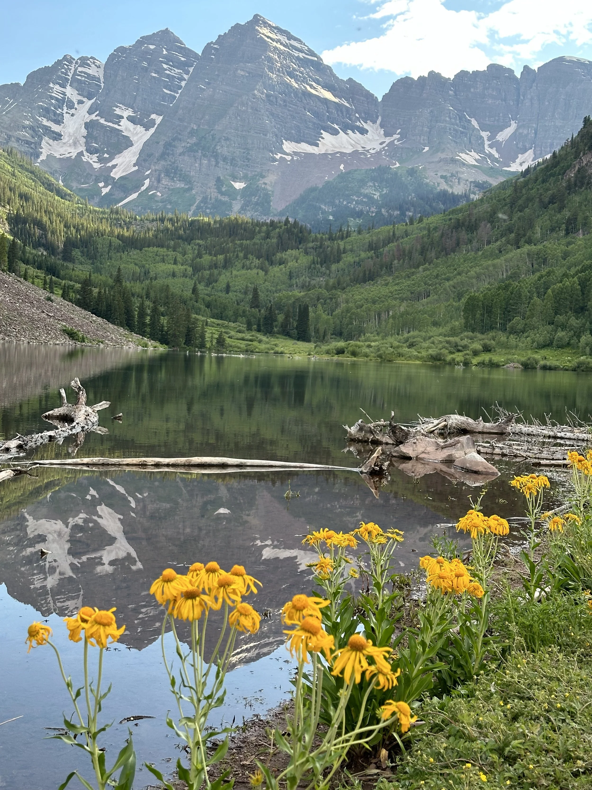Maroon Bells and lake
