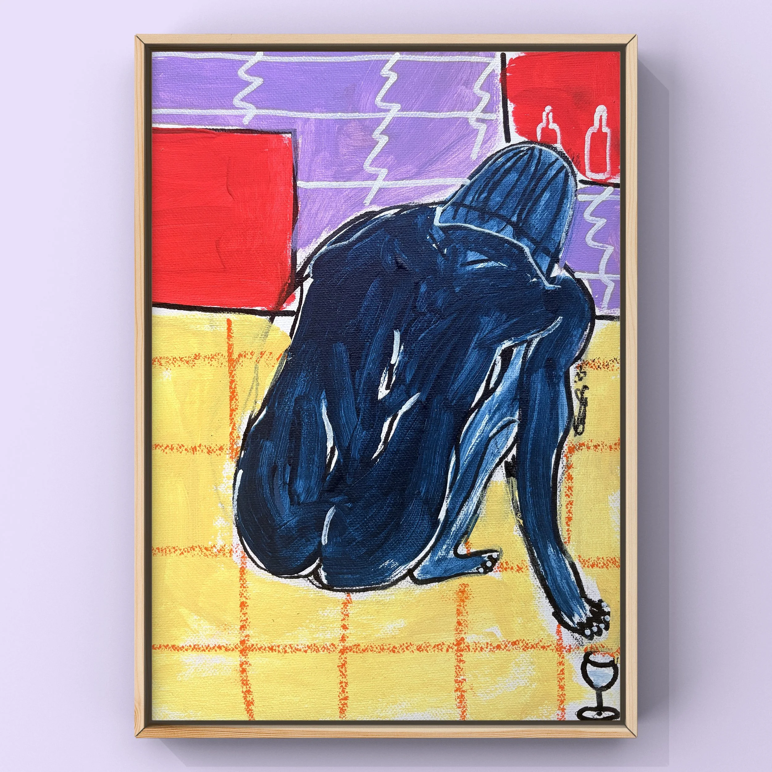 „La femme francaise II“ (25x30, 2025)
Acryl, Öl-Pastel, Edding auf Malkarton.
200€