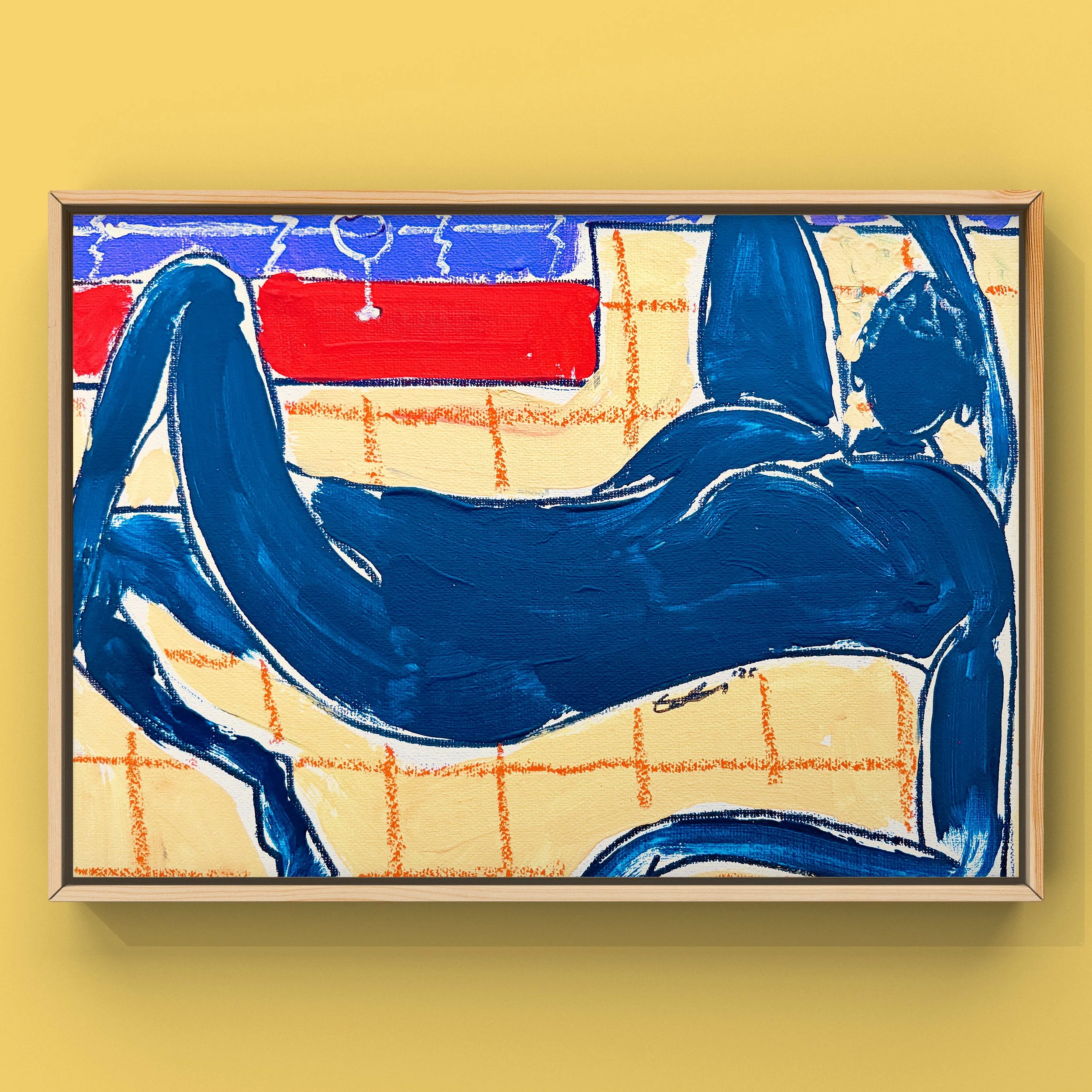 „La femme francaise“ (25x30, 2025)
Acryl, Öl-Pastel, Edding auf Malkarton.
200€