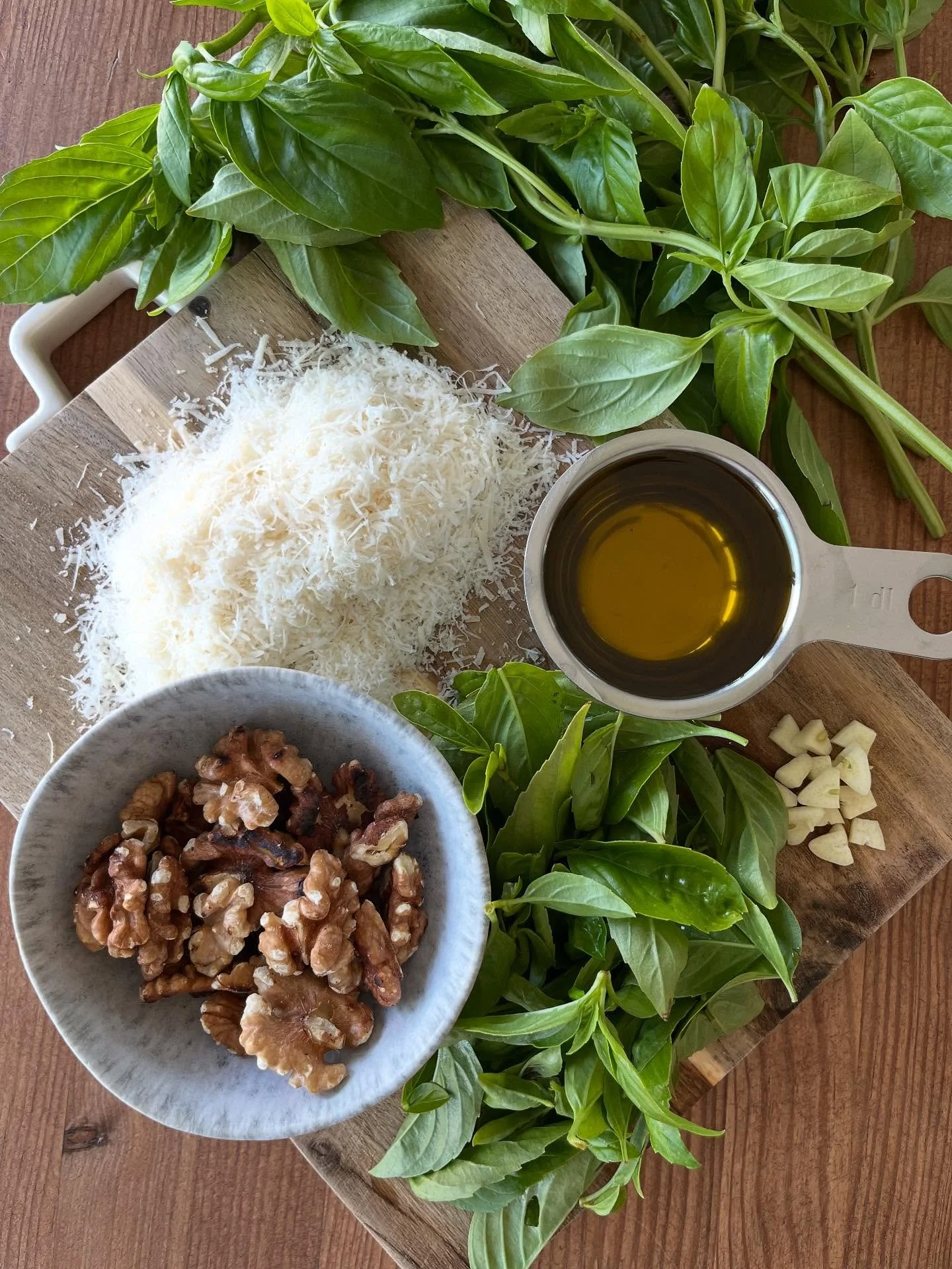 My daughter loves &rdquo;the green sauce&rdquo; aka Pesto and honestly, who doesn&rsquo;t? Luckily, we&rsquo;ve got an endless supply of basil right now so I&rsquo;ve been experimenting with different variations. Today I did one with walnuts and it w