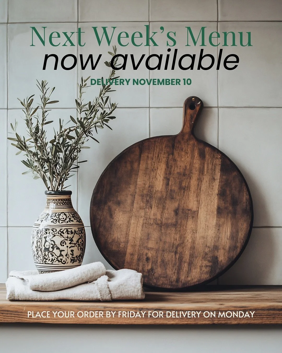 Next week&rsquo;s menu is here! ✨(swipe right!)

Get ready for a week full of comforting flavours and fresh inspiration from around the world 🌍

🥕 Fall Bourguignon with beluga lentils &amp; creamy mashed potatoes &ndash; a cozy, plant-based twist o