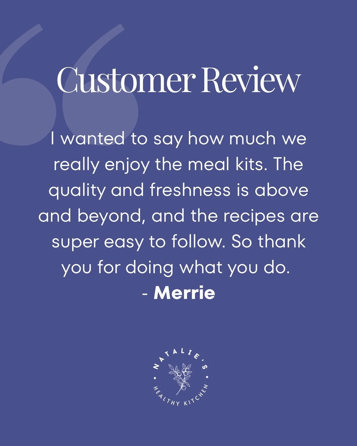 Lovely words from Merrie, one of our subscribers 💜