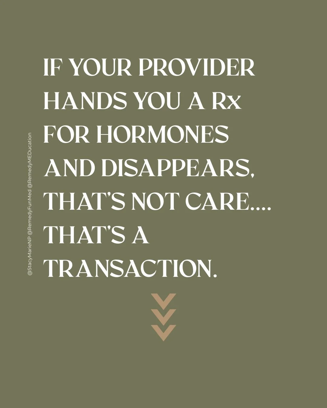 You deserve more than a quick script and a &ldquo;see you in a year.&rdquo; 👋

Hormone therapy should feel like a partnership with ongoing conversations, lab checks, and adjustments that reflect YOUR unique body and life. 💚 

If you&rsquo;ve ever f