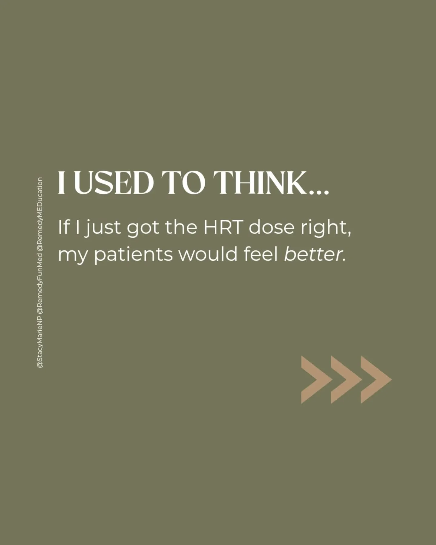 I used to think if I just got the HRT dose right, my patients would feel better.

Then I started asking different questions 🧐🤓

Why does she still have symptoms when her levels look perfect?

Why did HRT work for her friend but not for her?
Why doe