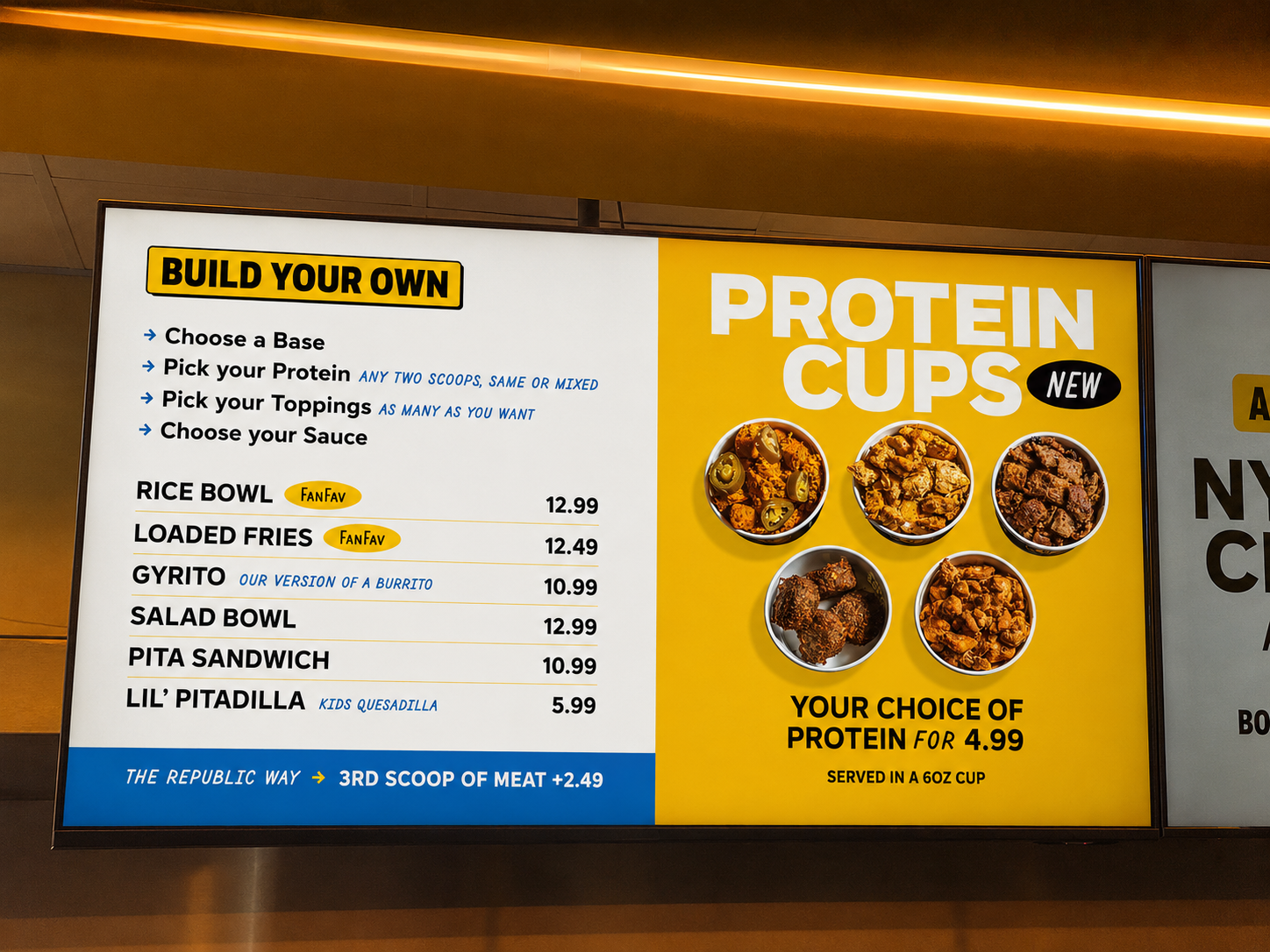 Fast-casual restaurant menu board design