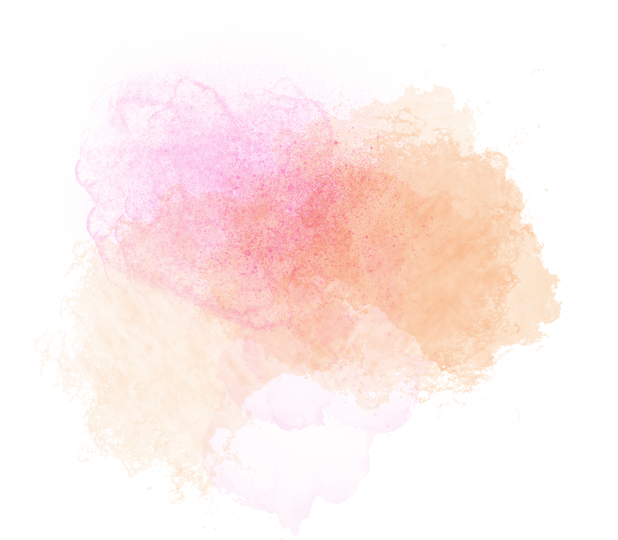 Mehrere farbige Tintenflecken in Pink, Orange und Violett auf schwarzem Hintergrund.