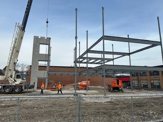 Steel is officially going up at the new Lincoln Middle School in @mpdist57. This week, students signed one of the beams before it was lifted into place, leaving their mark forever on the structure itself. 

The new Lincoln is organized around academi