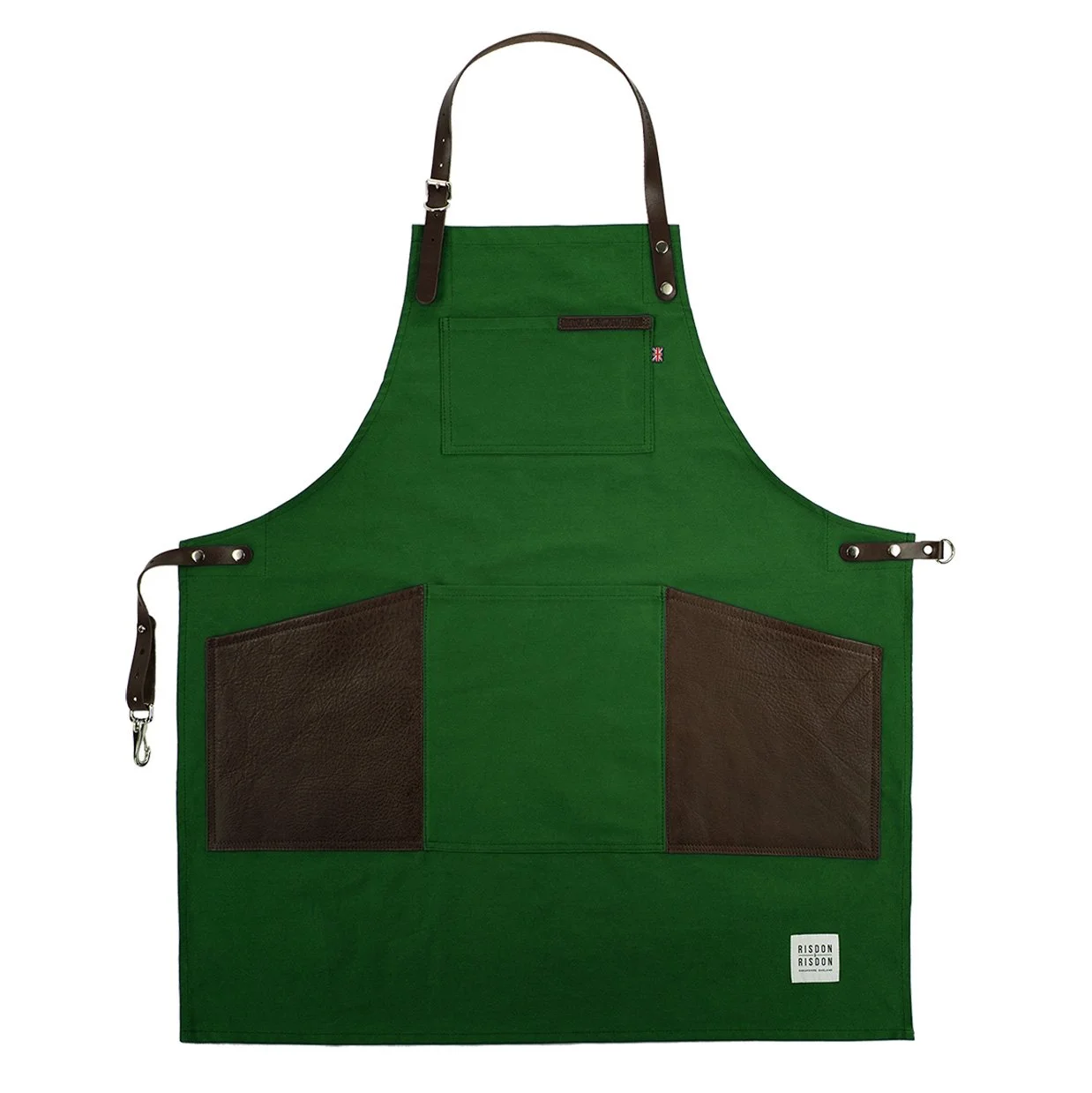 British Pasture Leather green Apron.jpg