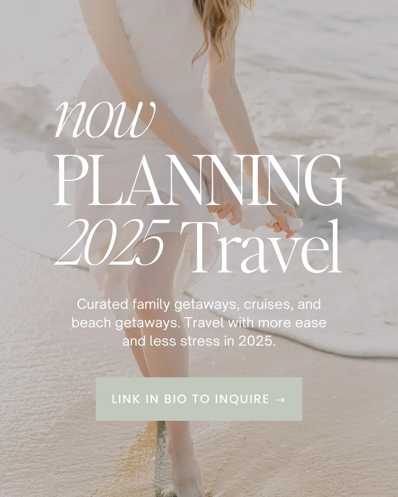 Getting a lot of last minute requests for October + November travel, but now is the time to start thinking about 2025 as well!💭 

Thinking of planning a family vacation? Or maybe a bachelorette? Honeymoon? The earlier the better to secure those best