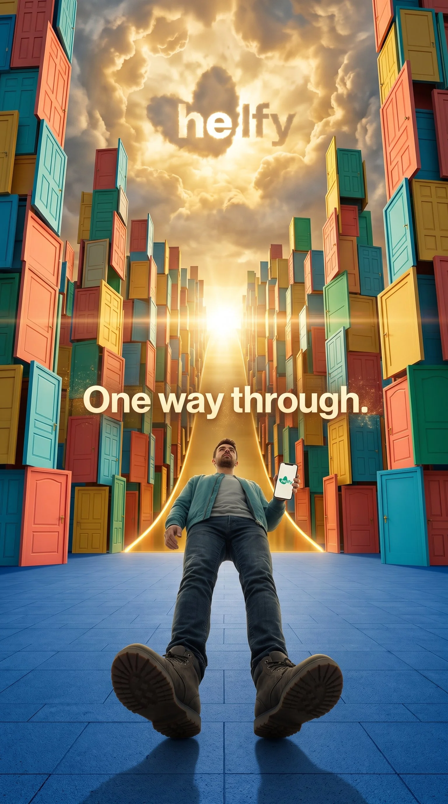 Man_holding_phone_amidst_doors_202608221643.jpeg