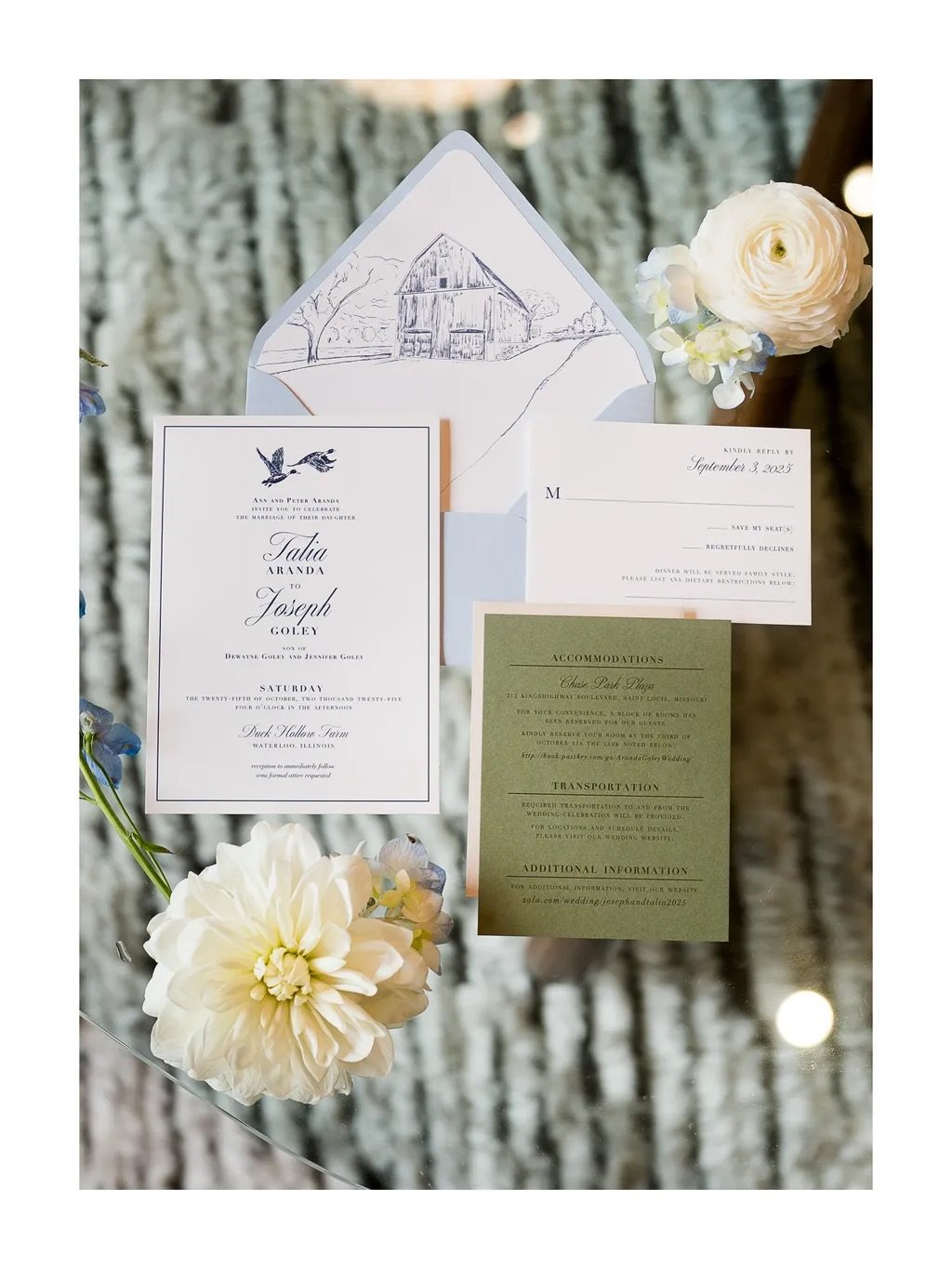 Sweet details and custom stationery by @leighwooddesignstudio from Talia &amp; Joseph&rsquo;s fall celebration. 

📸: @sarahcorbettphoto