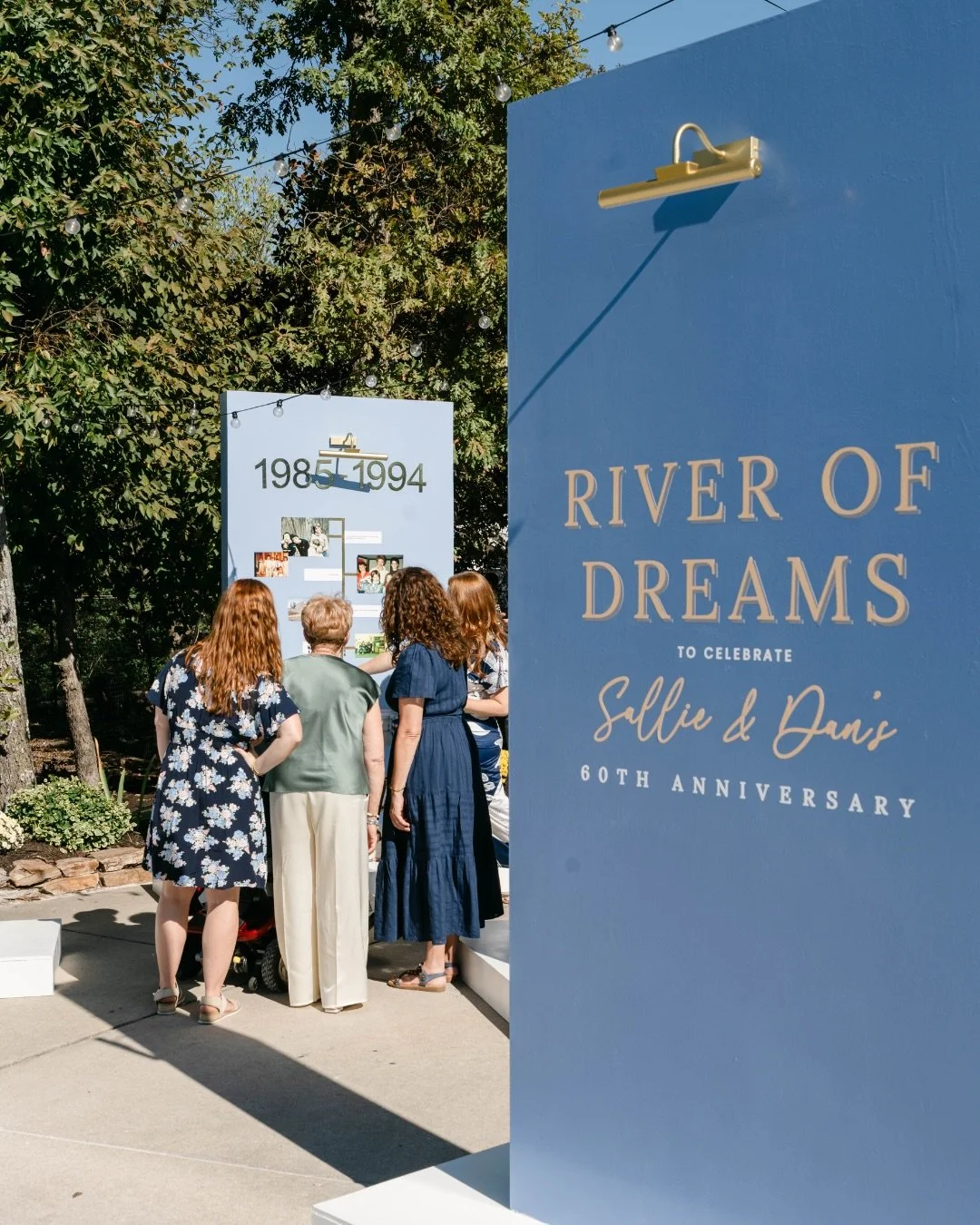 Sallie &amp; Dan&rsquo;s 60th wedding anniversary celebration was full of family, friends and joy! The photo timeline walls curated special moments of their lives together, grouped by decade, allowing Sallie, Dan &amp; their guests to relive the magi