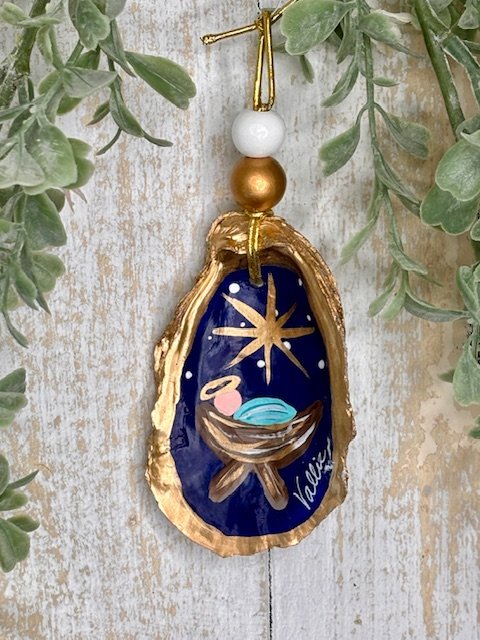 Oyster Shell Ornament - Manger