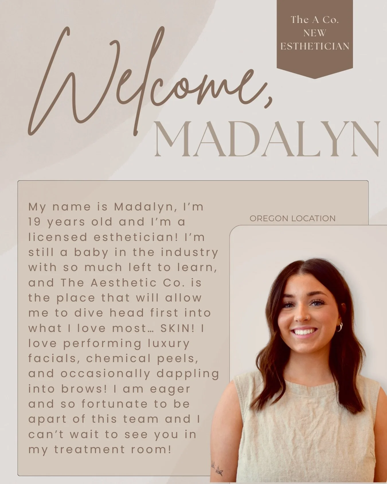 We&rsquo;re thrilled to welcome our newest Esthetician to our GEARHART, OR location! Her books are officially open 🎉 

Call, text, or dm us to book with her!