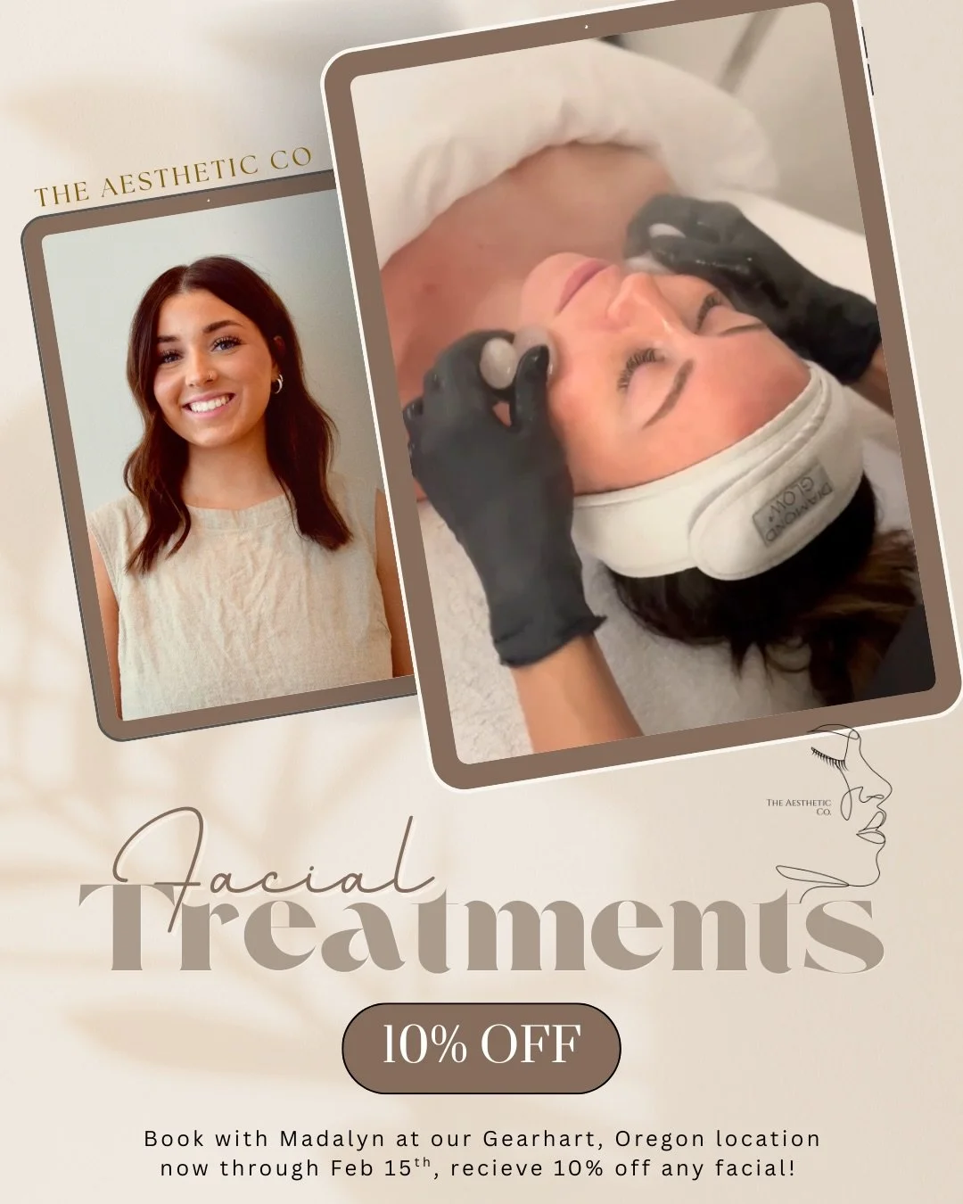 Now through 2/15, book a facial at our Oregon clinic, get 10% off! 🧖🏽&zwj;♀️ 

Call or text us to book 406-396-7083 🤍