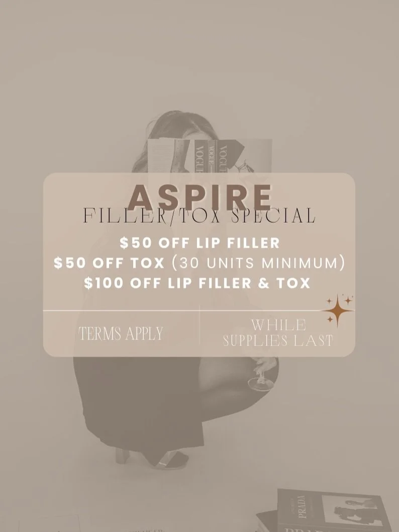 We are extending our Aspire promo and sweetening the deal but lowering the minimum amount of units needed to redeem $50 off! 💃

Call or text to book your next appt!