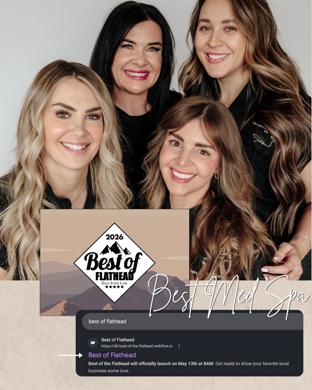 VOTE FOR US best of Flathead for our Kalispell location! 

Our aesthetician @bree_kalispellesthetician would also love your vote for flatheads best aesthetician and @trubeautyrn for best nurse! ✨🫶🏻💉