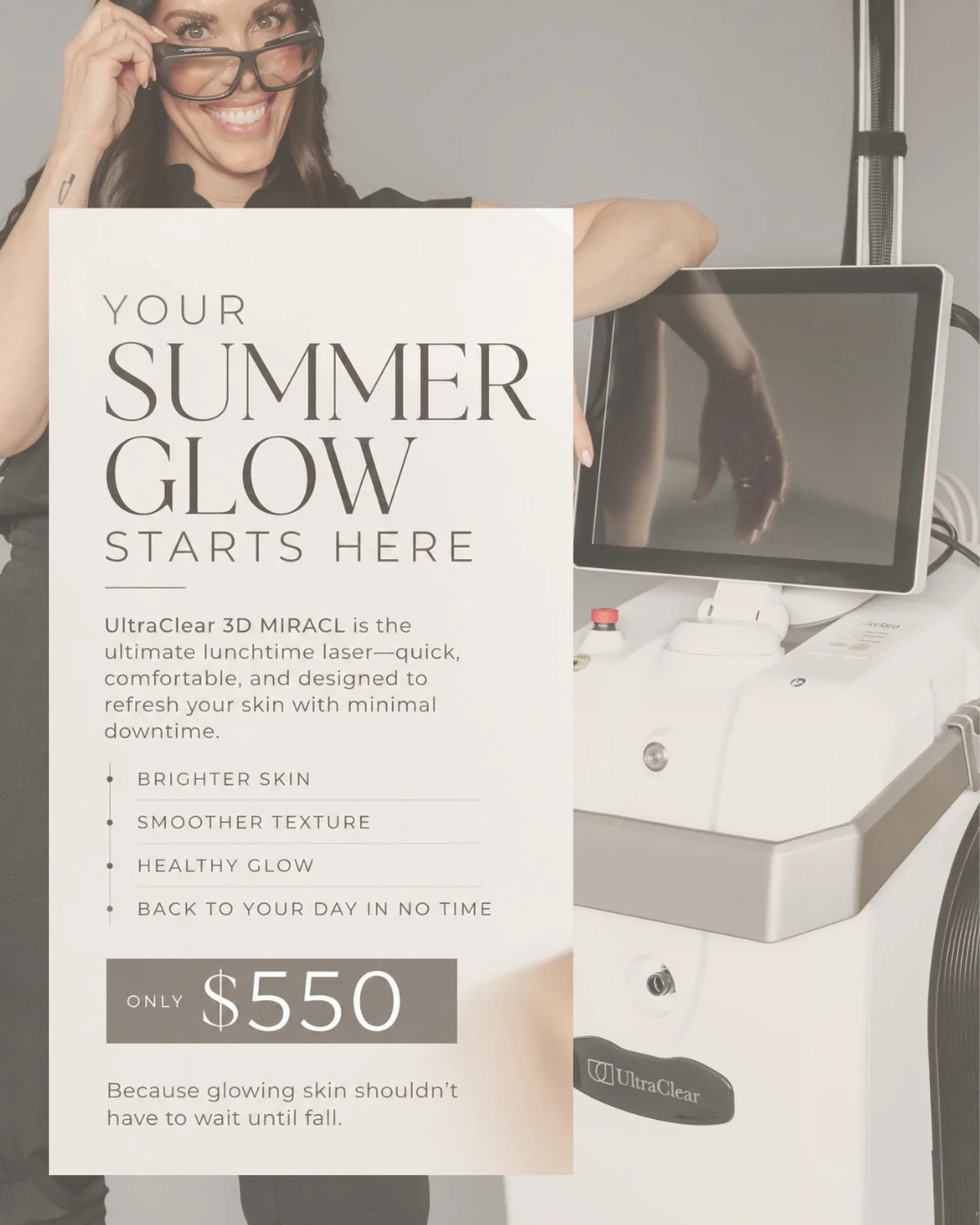 3D MIRACL - the lunchtime laser, the laser facial, the summertime glow up ✨ 

We just offered an EXCLUSIVE discount for this to our sms subscribers in Kalispell &amp; Missoula - didn&rsquo;t get it? Subscribe to our sms marketing (we promise not to s