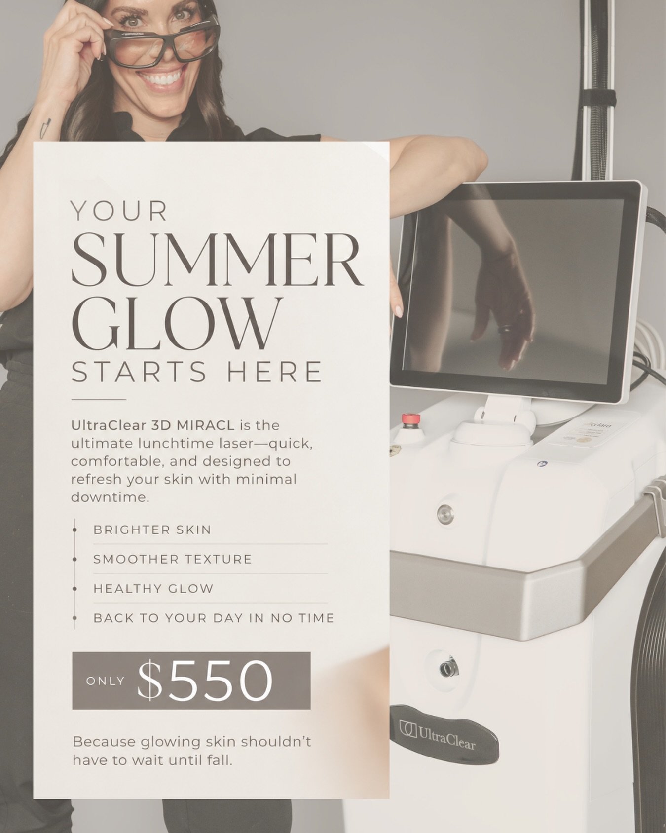 3D MIRACL - the lunchtime laser, the laser facial, the summertime glow up ✨ 

We just offered an EXCLUSIVE discount for this to our sms subscribers in Kalispell &amp; Missoula - didn&rsquo;t get it? Subscribe to our sms marketing (we promise not to s