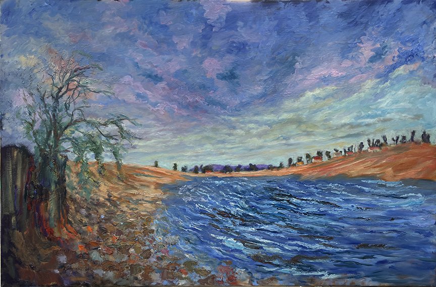 Clew Bay, County Mayo, Ireland. Oil on Canvas, 24" x 36". 
An ocean bay in the West of Ireland.