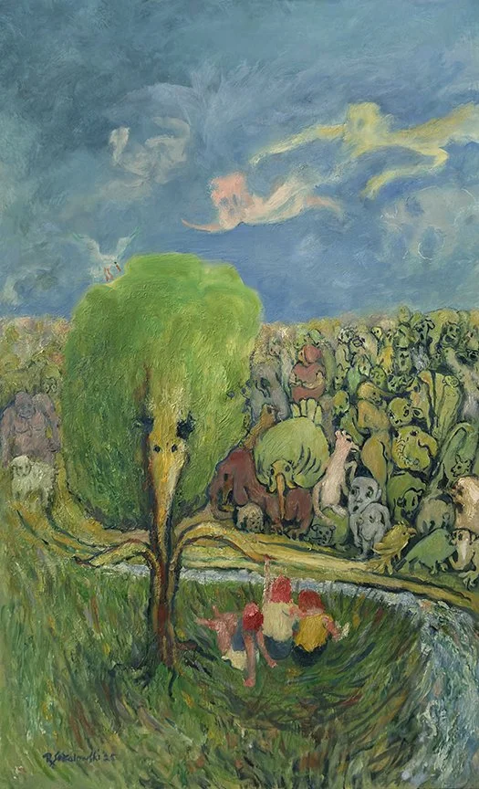 “Land of the Possum”; oil on gatorboard; 
23 1/2” x 14 1/2”
