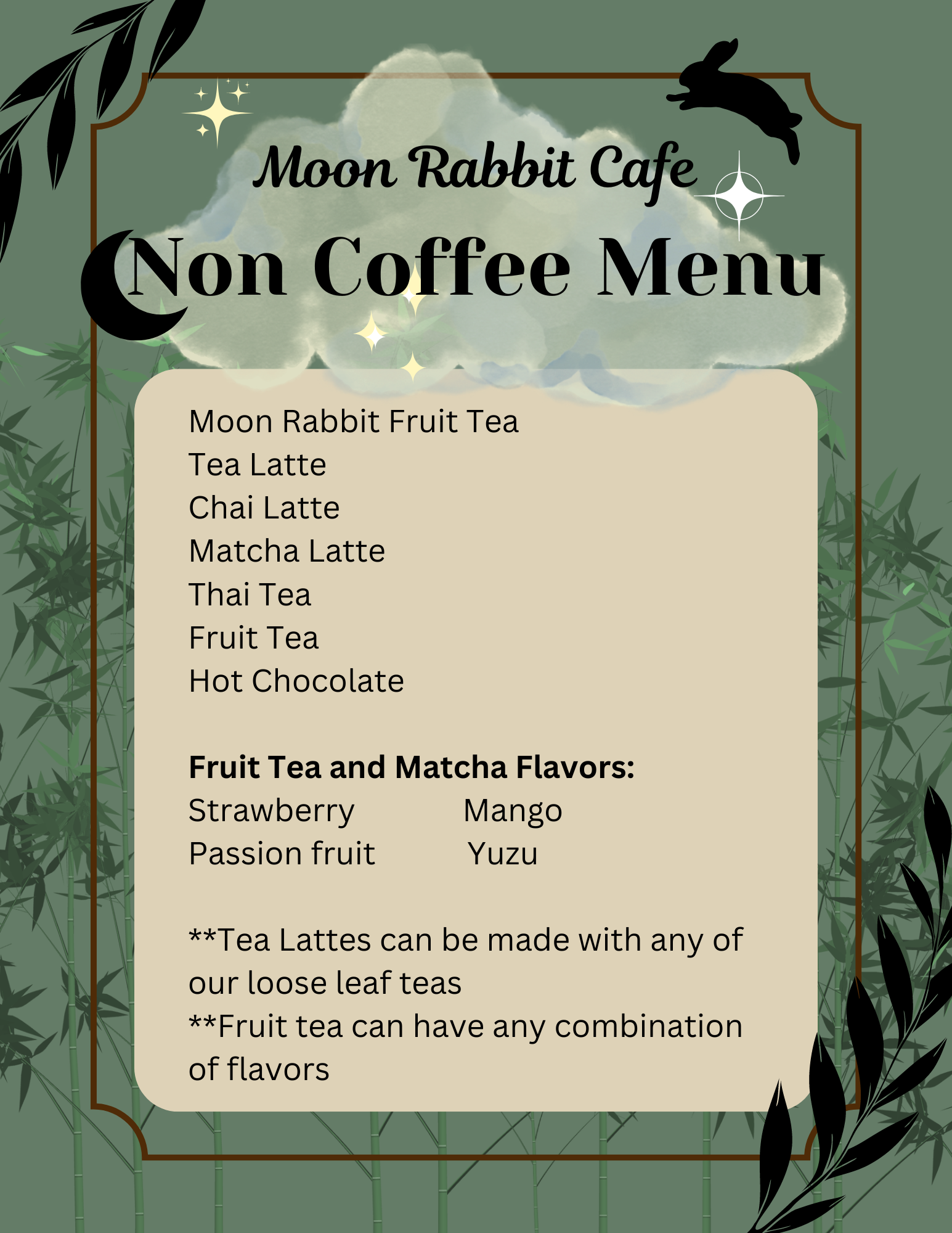 Menu 1 — Moon Rabbit Cafe
