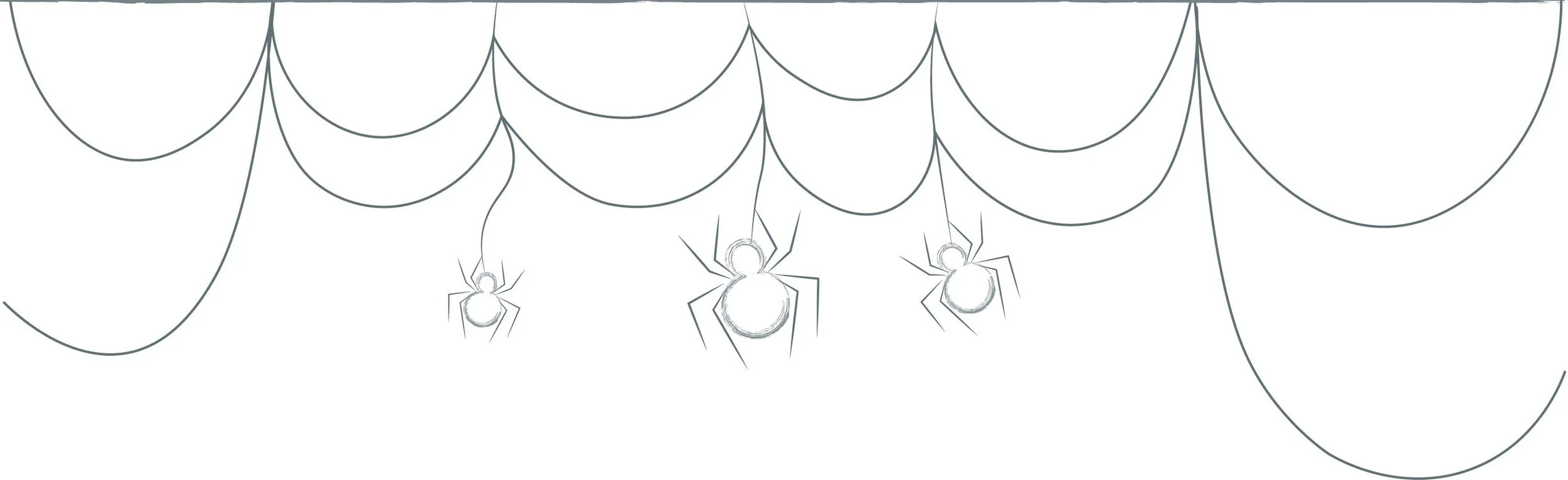 Illustration of three spiders hanging from webs
