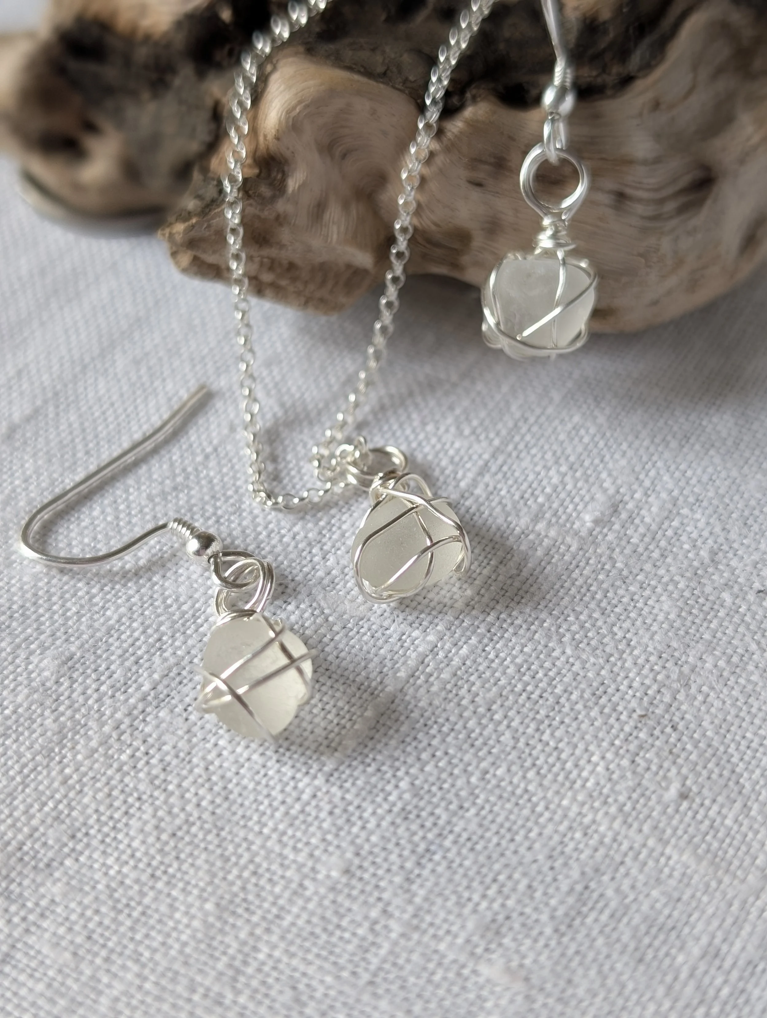 Handmade Frosty White Sea-glass and silver matching set  (5).jpg