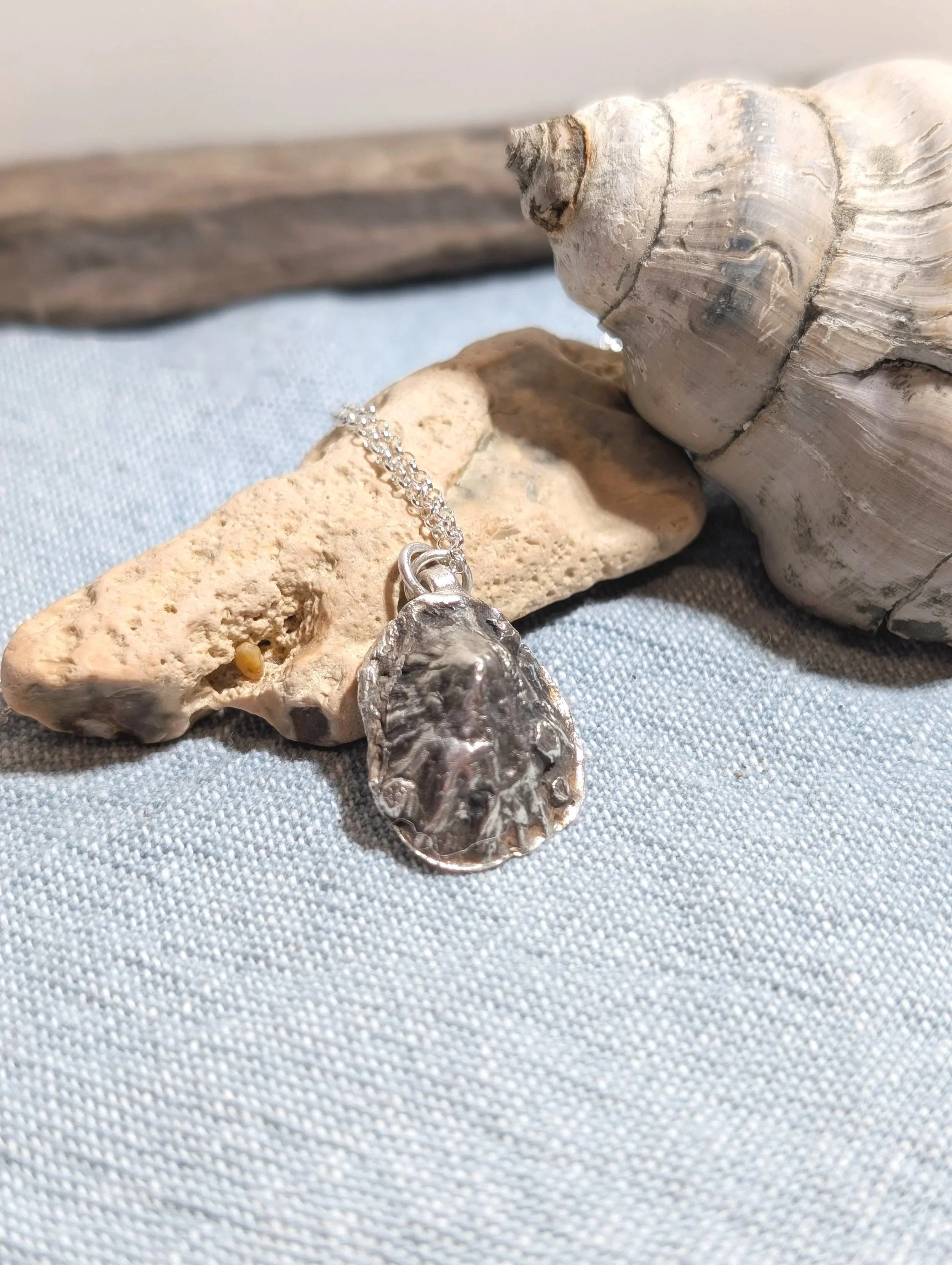Handmade Solid Fine SIlver Limpet Shell