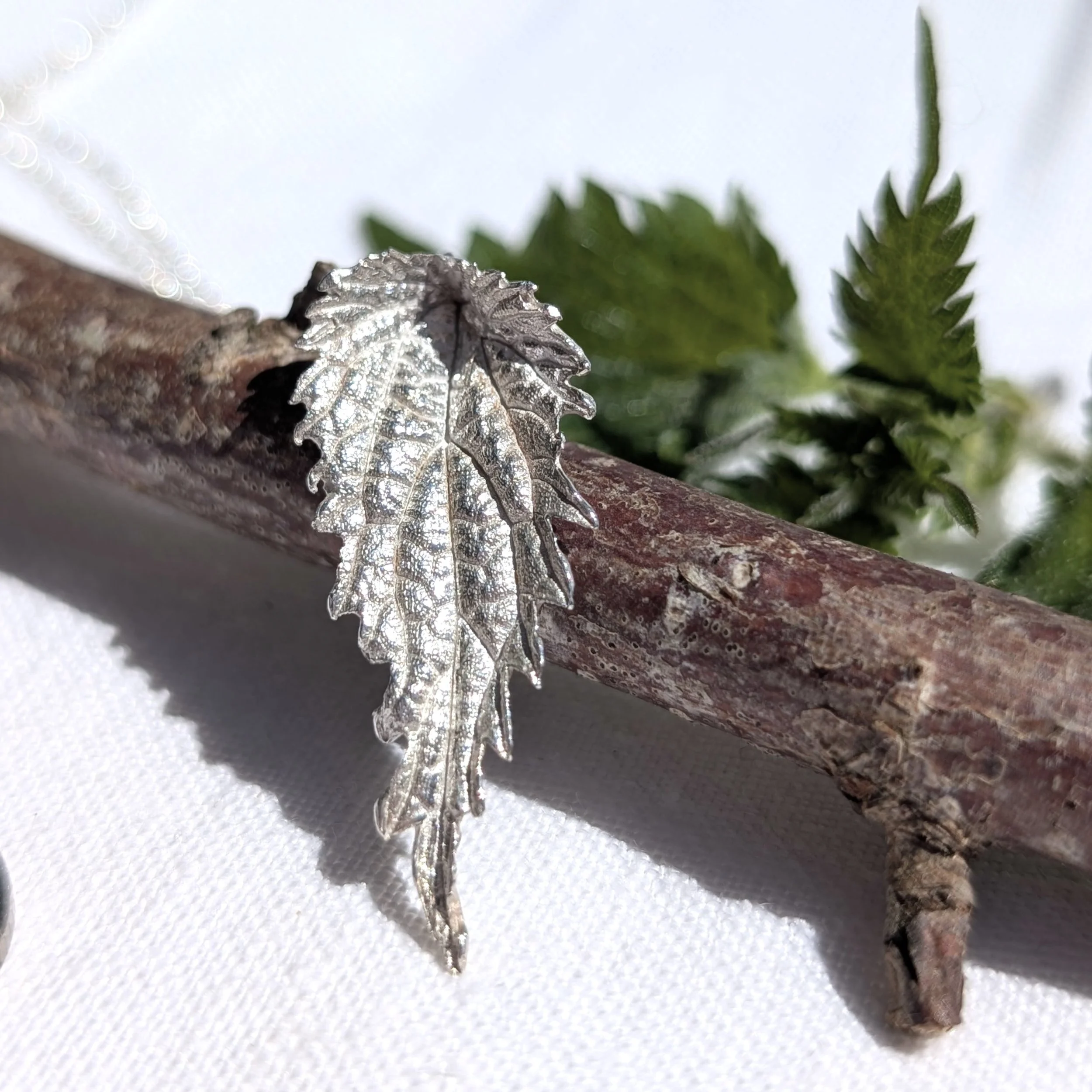 Handmade Fine Silver Nettle Leaf Pendant Necklace (7).jpg