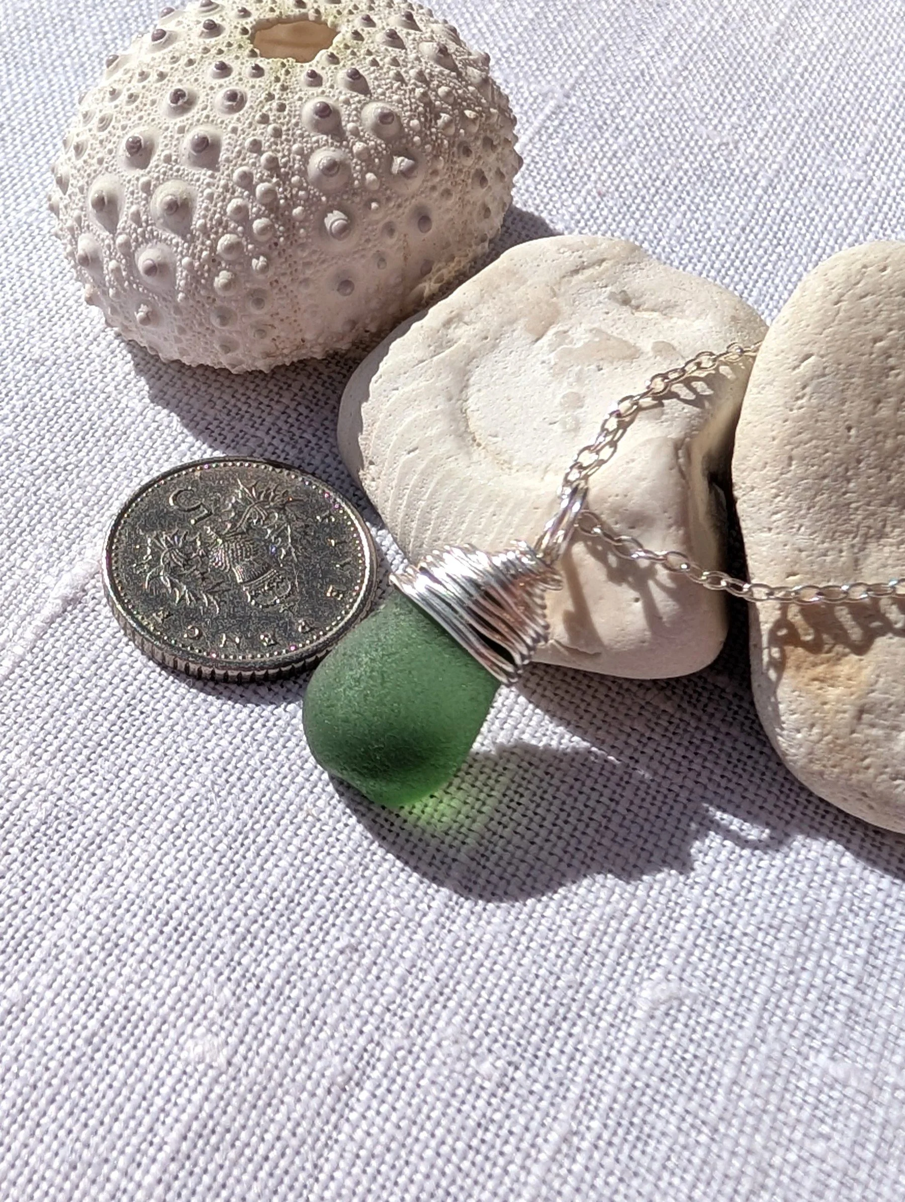 Sage-Green-Sea-Glass-Bean-Silver-Wire-top-necklace (5).jpg