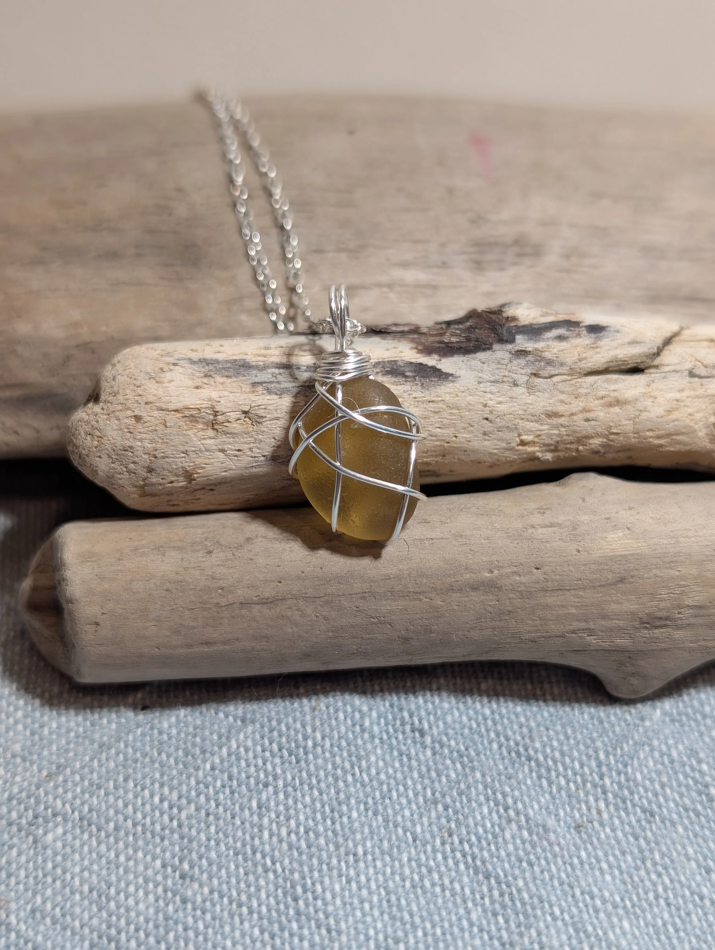 Pale-Honey-Amber-Sea-Glass-Fine-Silver-Wrap-Necklace.jpg