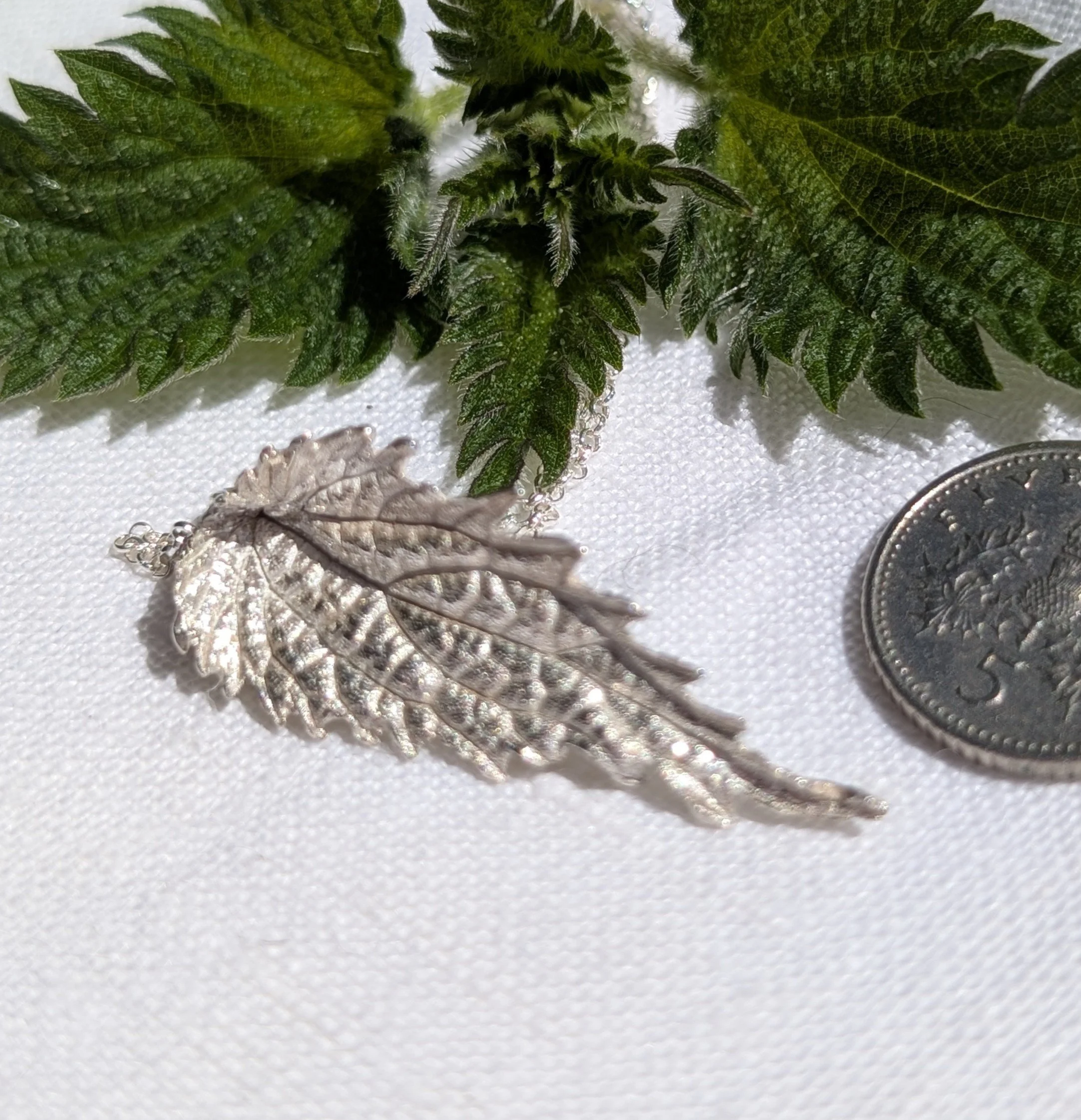 Handmade Fine Silver Nettle Leaf Pendant Necklace (2).jpg