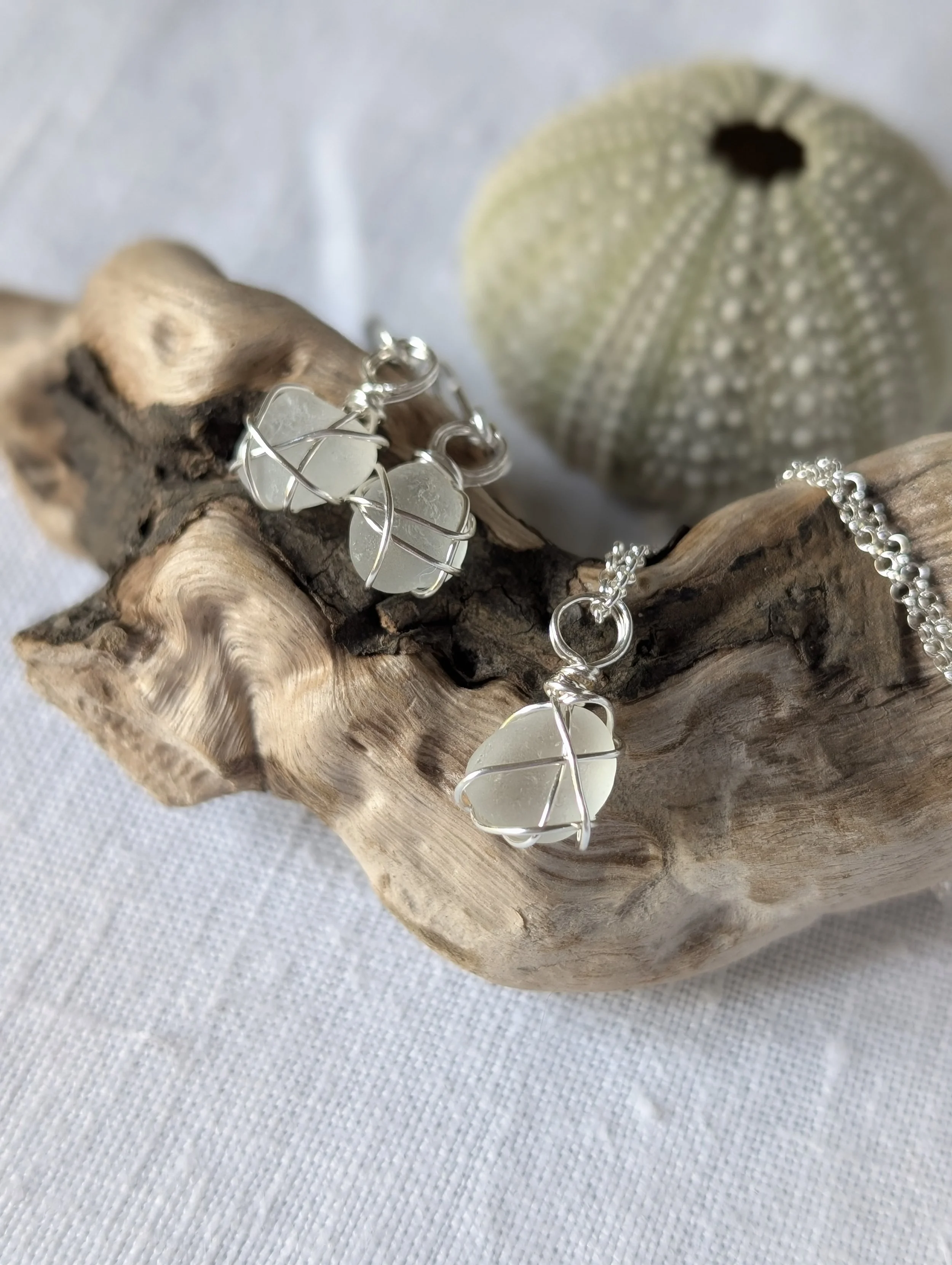 Handmade Frosty White Sea-glass and silver matching set  (1).jpg