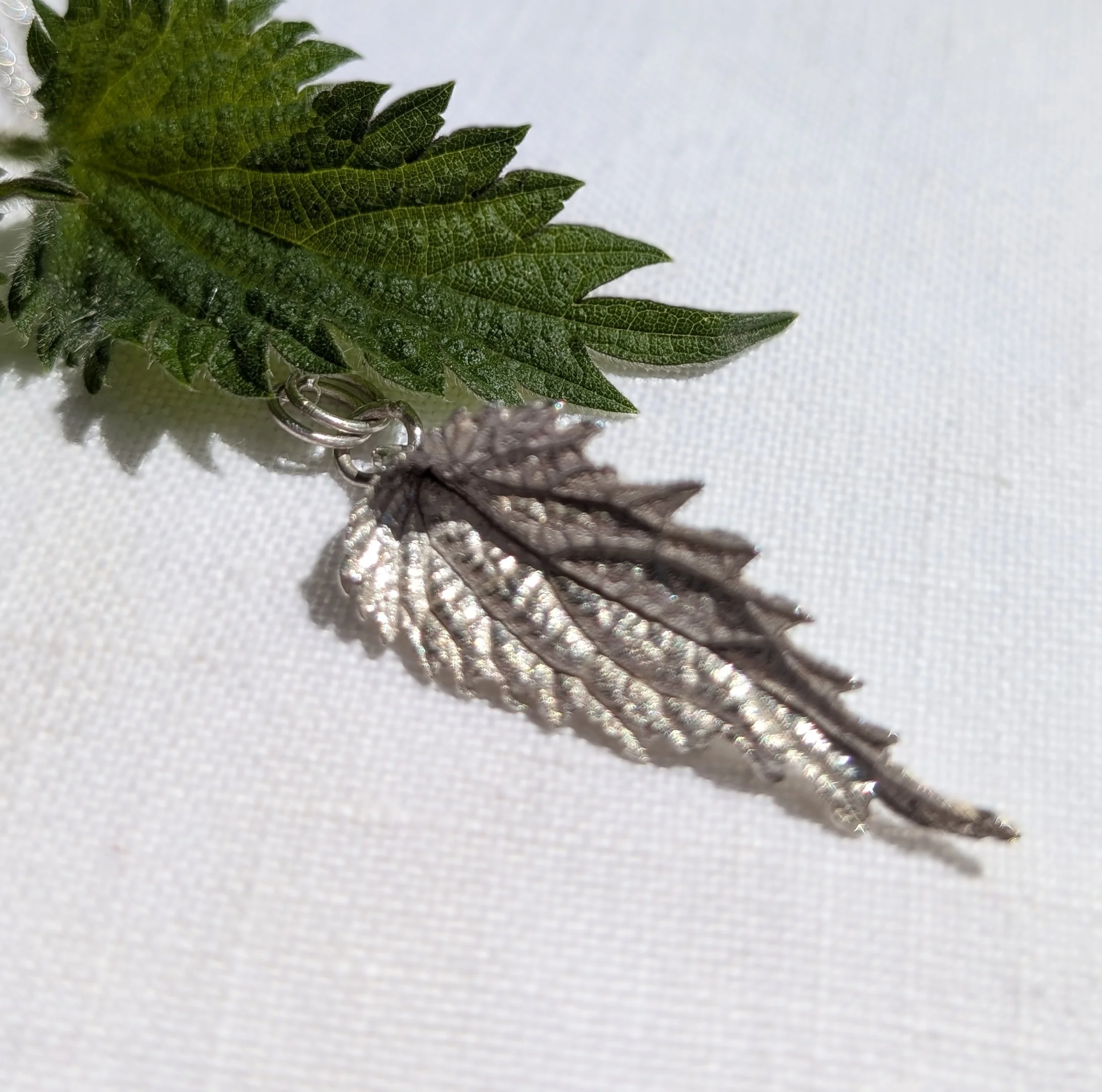 Handmade Fine Silver Nettle Leaf Pendant Necklace (4).jpg