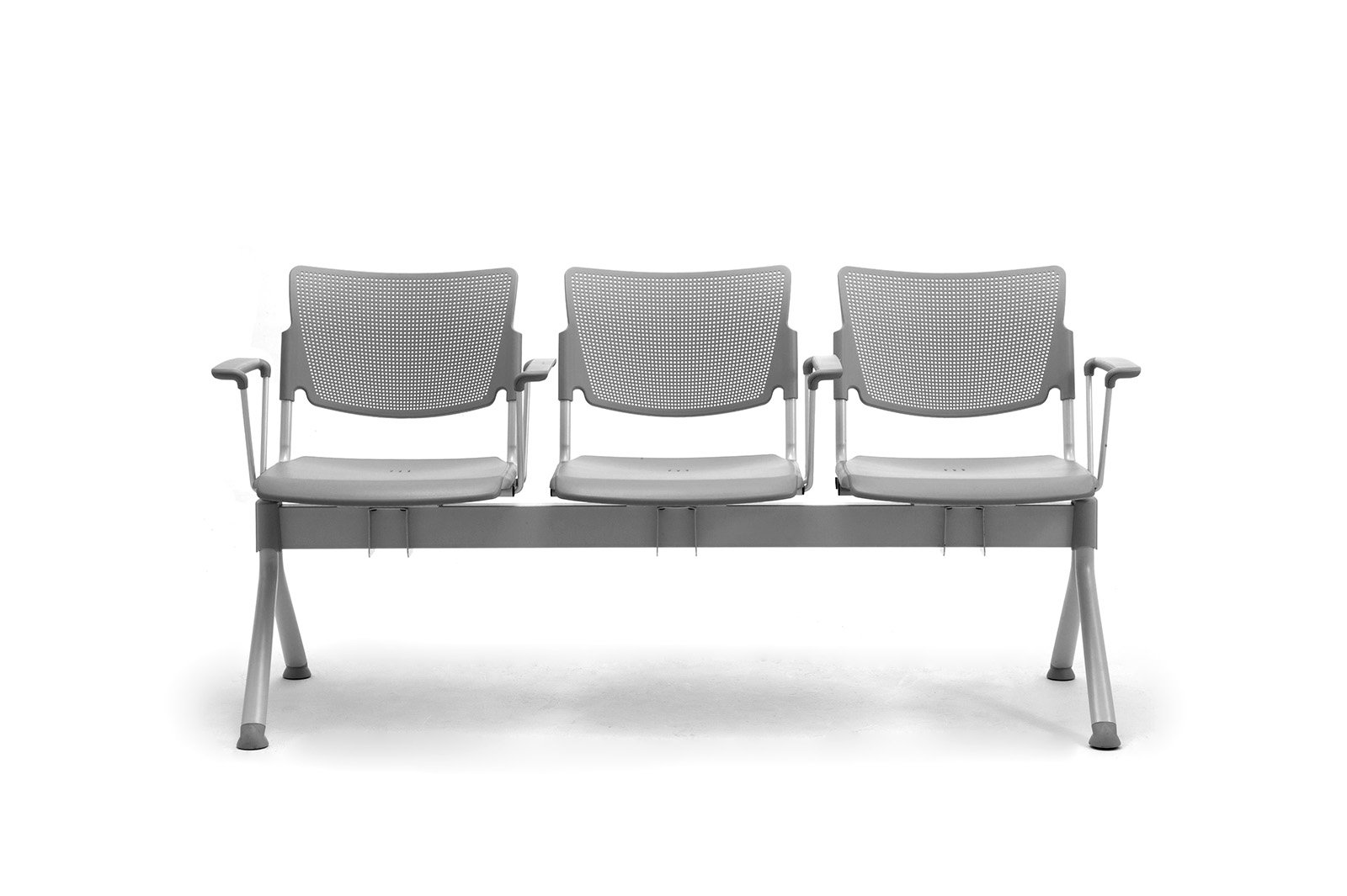 Lamia fixed seat bench beam seat 3- place floor fixed or freestanding legs and different colours available