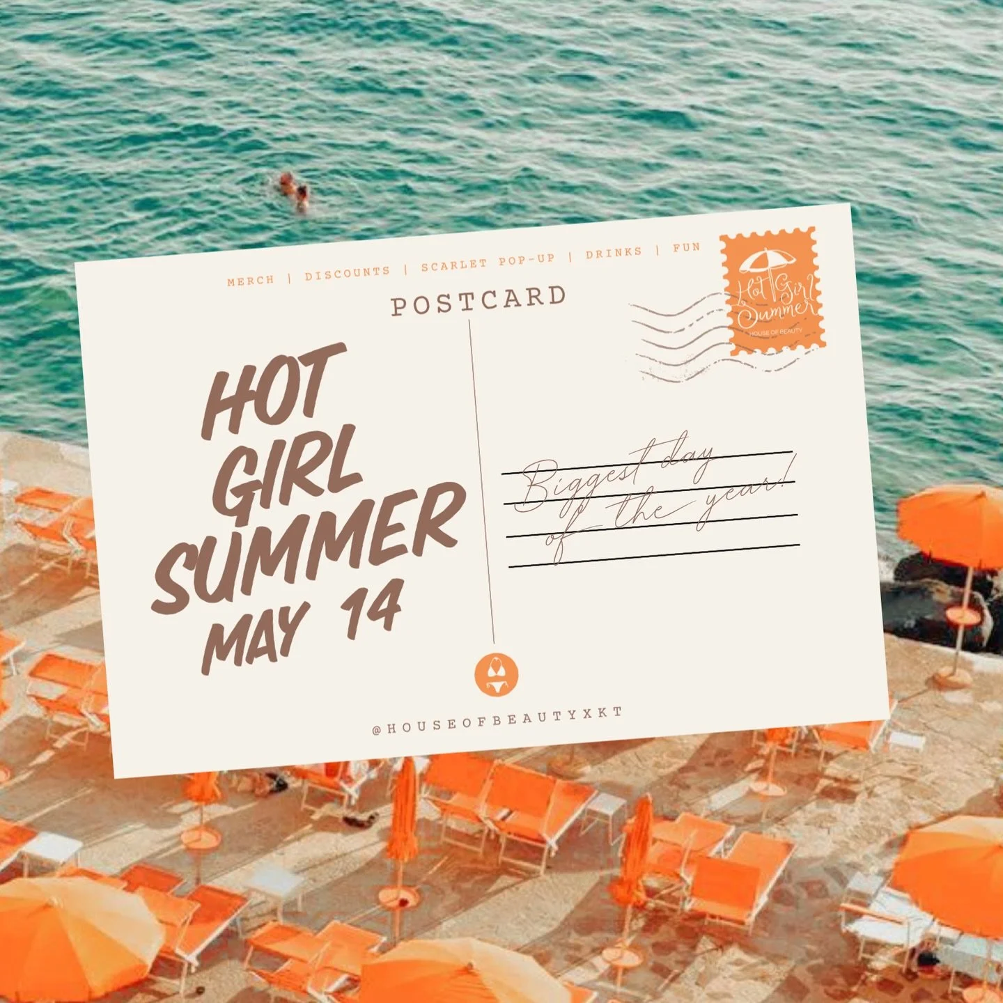 HOB HOT GIRL SUMMER
May 14 🧡✨🫶🏼☀️🍹

Our biggest day of the year. The treatments you&rsquo;ve been waiting for, priced like you&rsquo;ve never seen before.
Exclusive giveaways | Limited-edition HOB merch | Scarlet Pop Up | Drinks &amp; fun!
One da