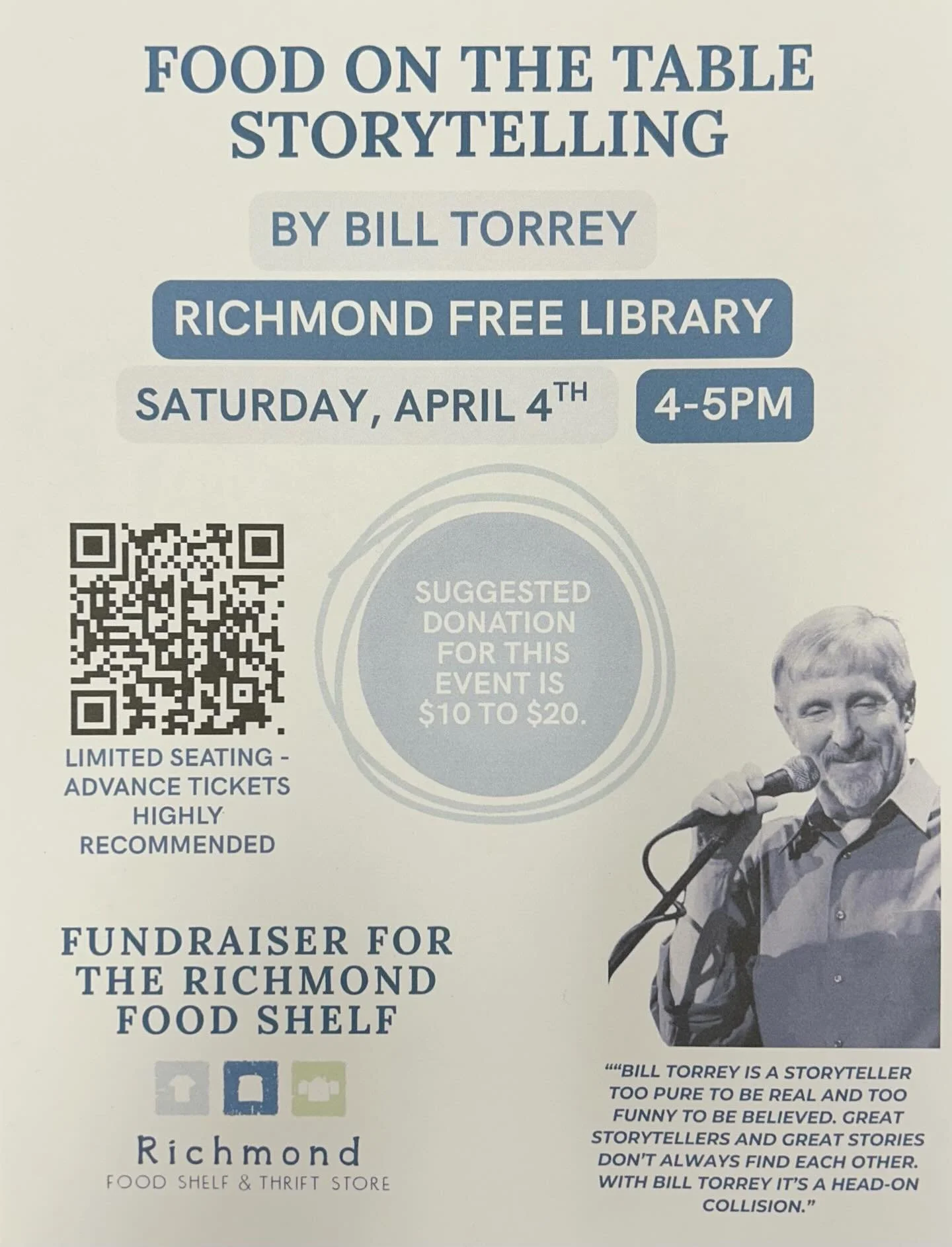 Happening today at the Richmond Free Library in support of the food shelf! 📚
