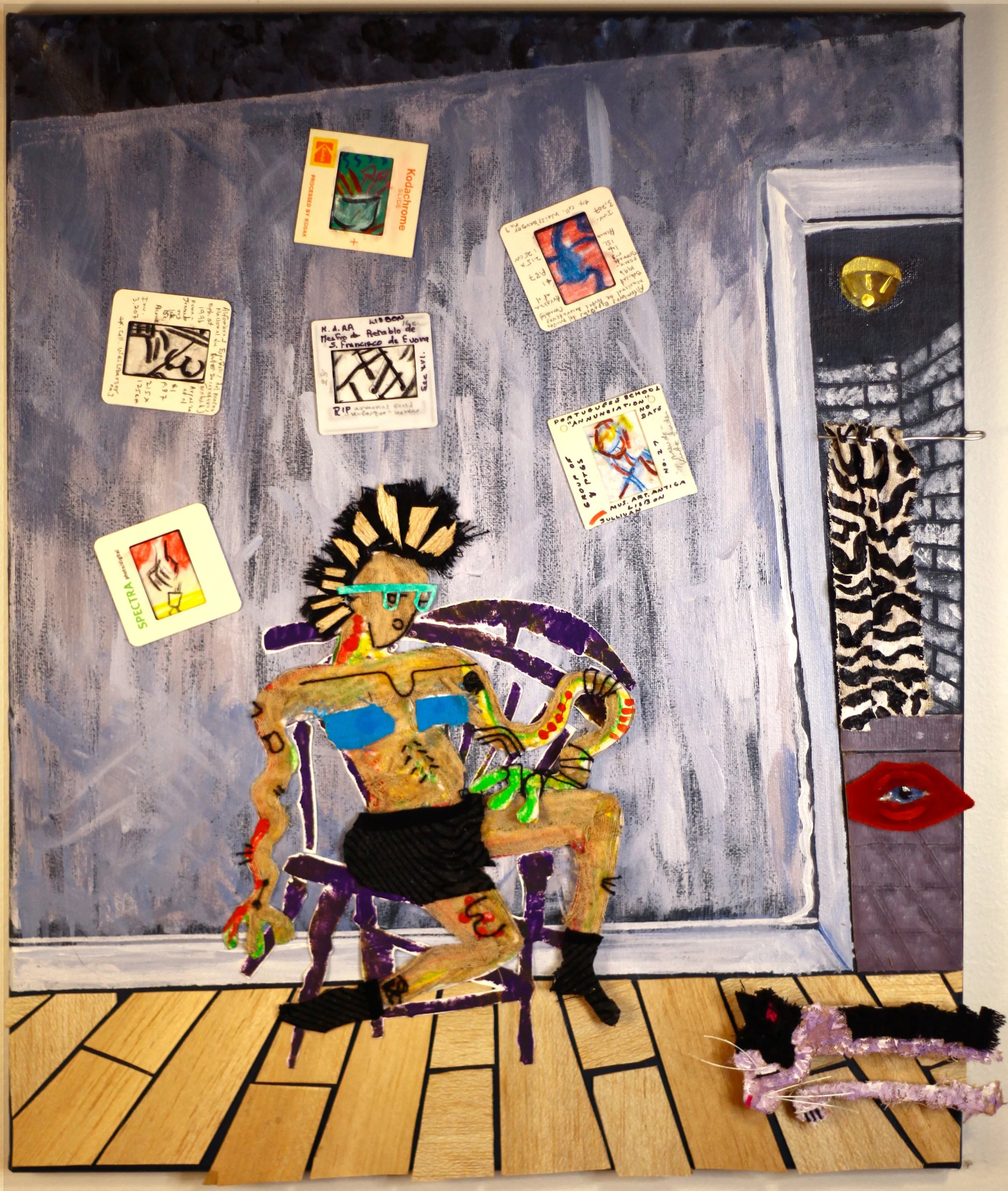 Self portrait with cat, 2024