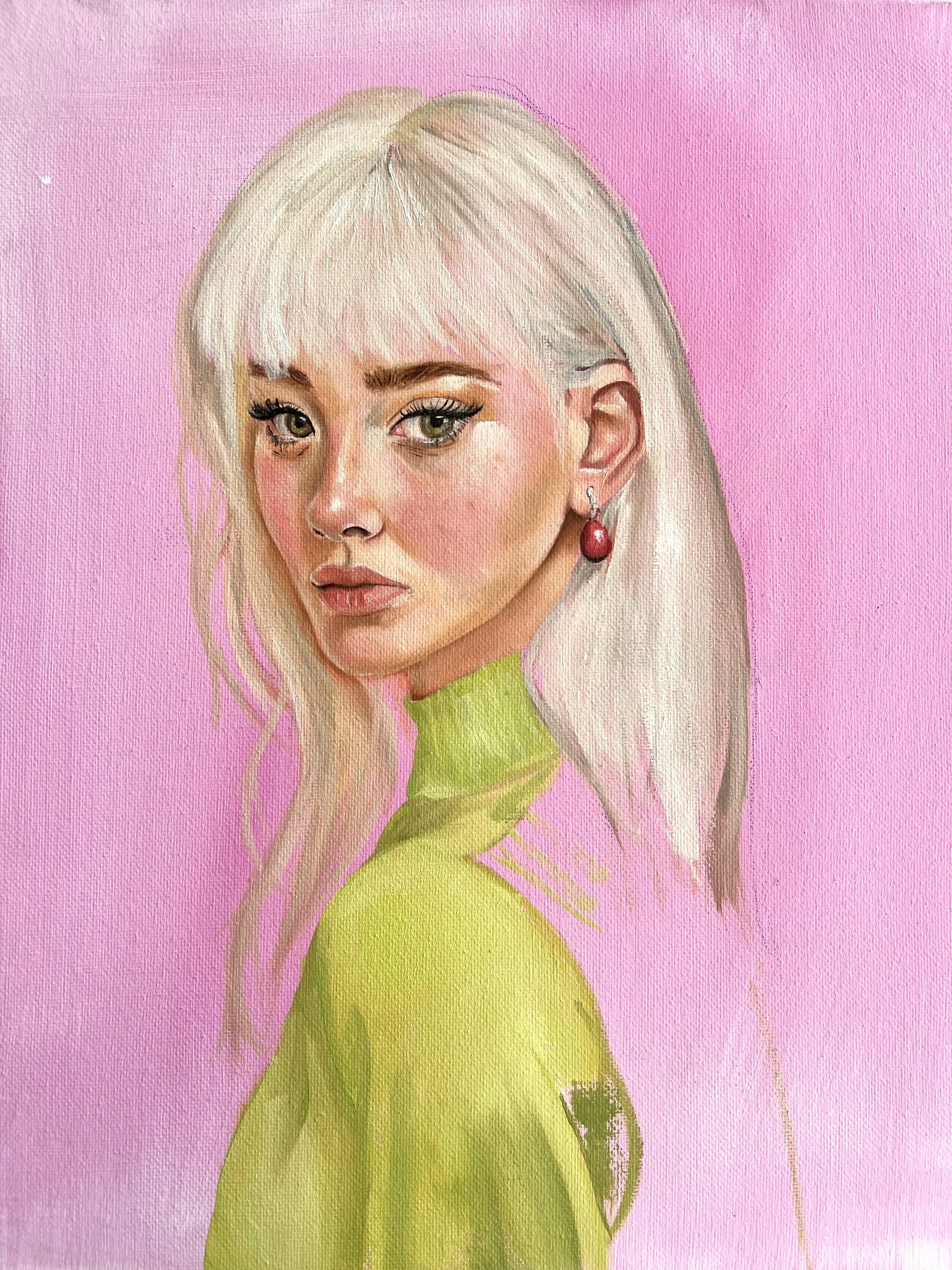 "Cherry static" Oil on canvas 8x10 2026