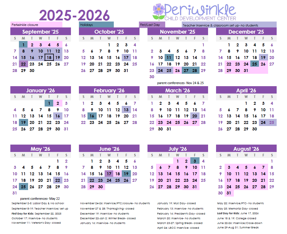 2025-2026 School Calendar