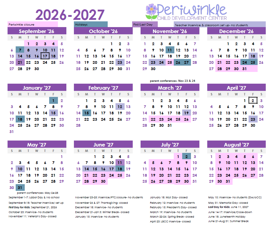 2026-27 Calendar