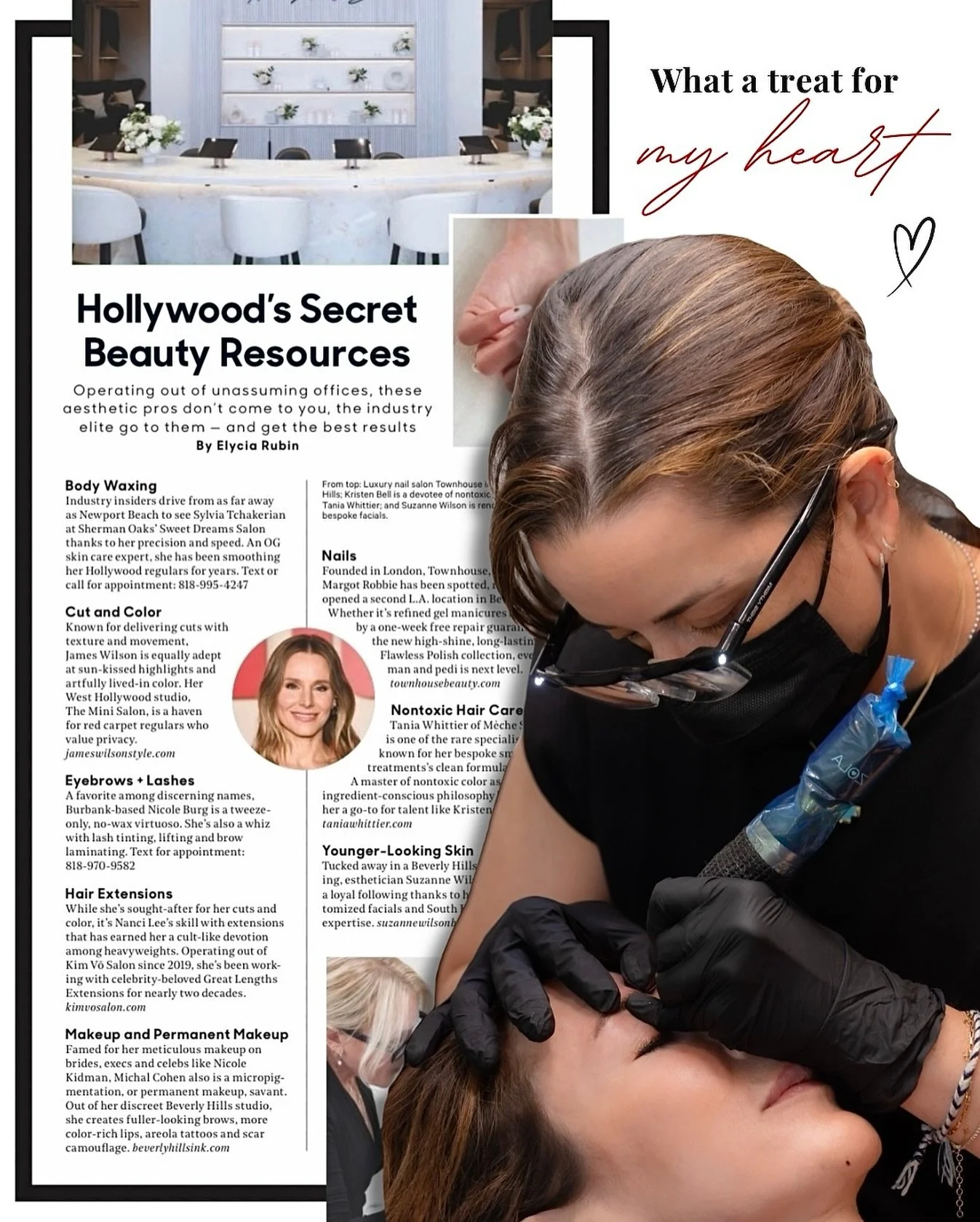 What a treat for my heart &hearts;️ My little studio @beverlyhillsink and I were featured in this month&rsquo;s @HollywoodReporter as part of &ldquo;Hollywood&rsquo;s Secret Beauty Resources,&rdquo; and I&rsquo;m honestly so touched. After 15+ years 