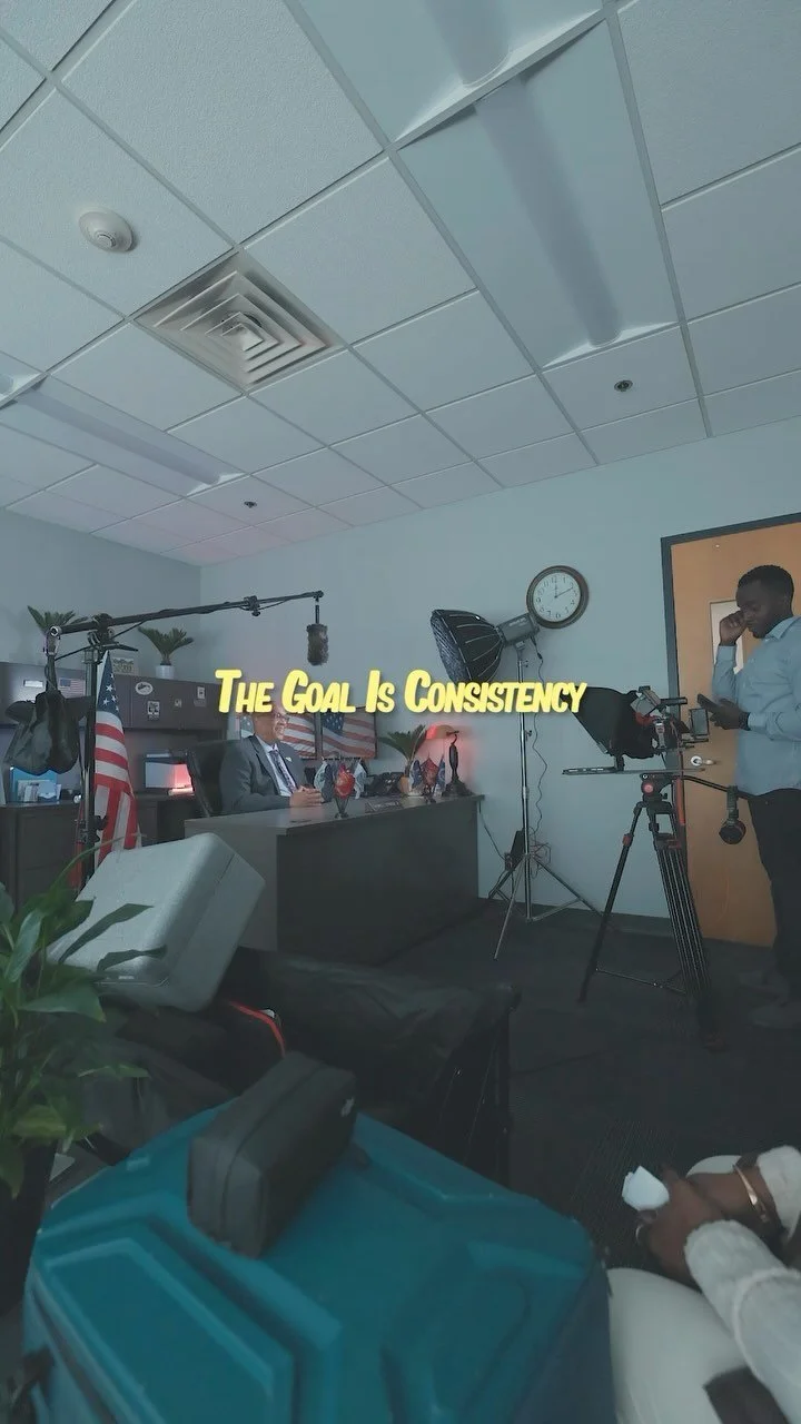 Studio set with lights and cameras