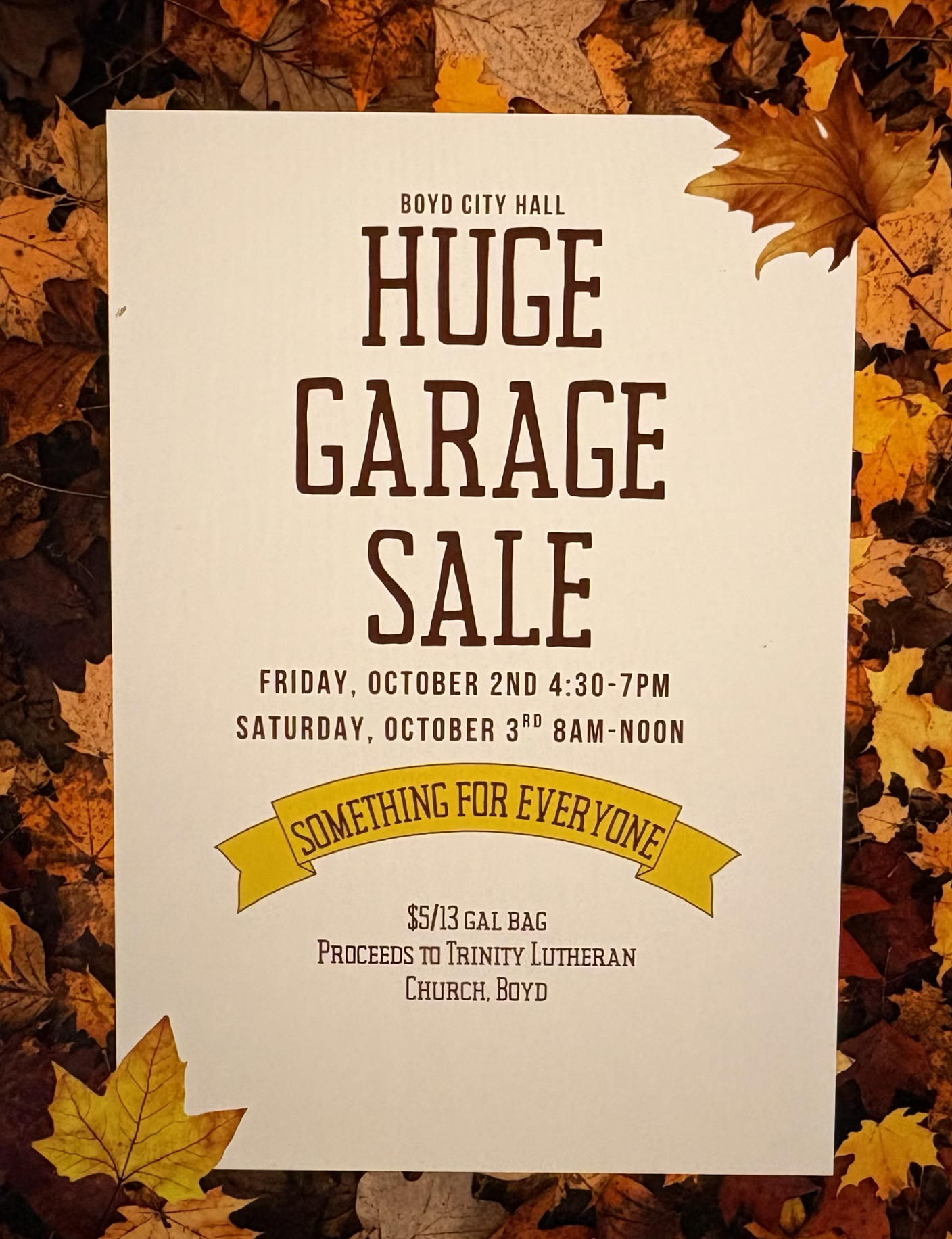 Boyd City Hall Garage Sale