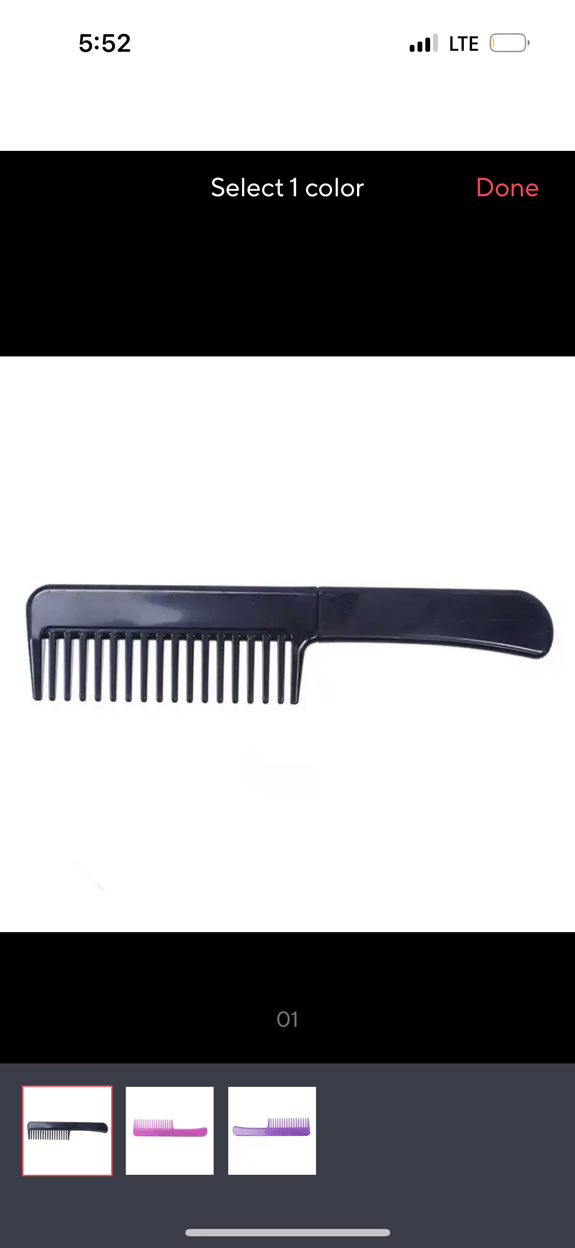 Self Defense Hair Comb (black)